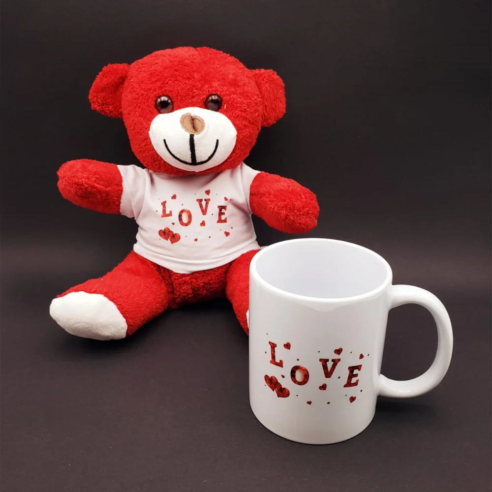 Love Tasarımlı Kupa Bardak Ve Kırmızı Ayıcık Seti Love Tasarımlı Kupa Bardak Ve Kırmızı Ayıcık Seti