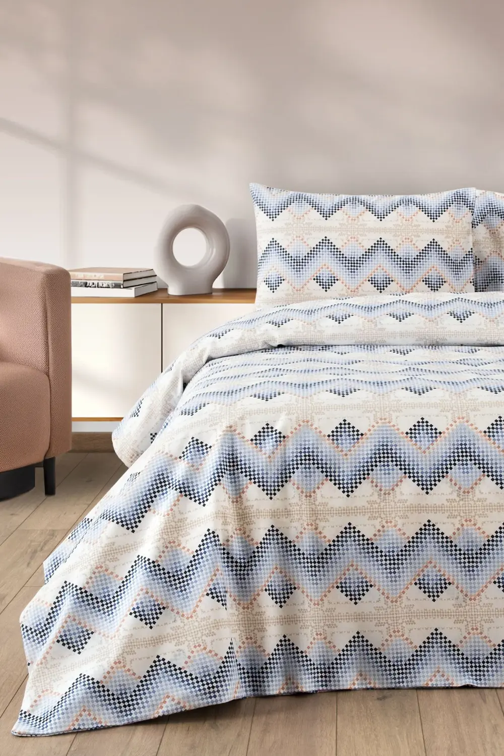 Lovely Desenli Tek Kişilik Nevresim Takımı - Lastikli Çarşaflı Te