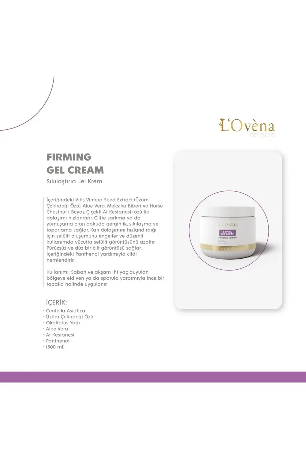 LOVENA DE PARİS - FIRMING GEL CREAM - 500 ML