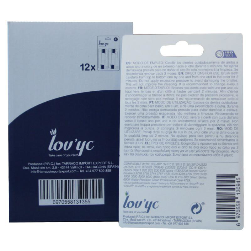 Lov'yc 3D Clean Orta 4lü Elektrikli Diş Fırçası Yedeği