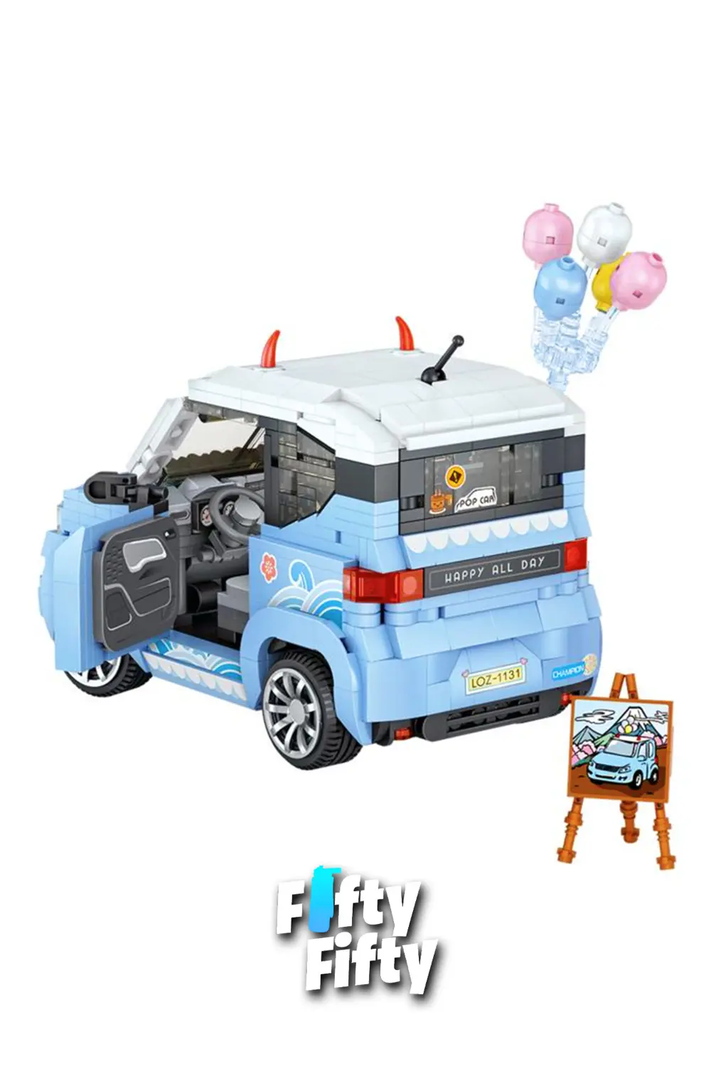 LOZ Car Model Serisi Mavi Araba 875 Parça Oyuncak Yapım Seti FFLZ