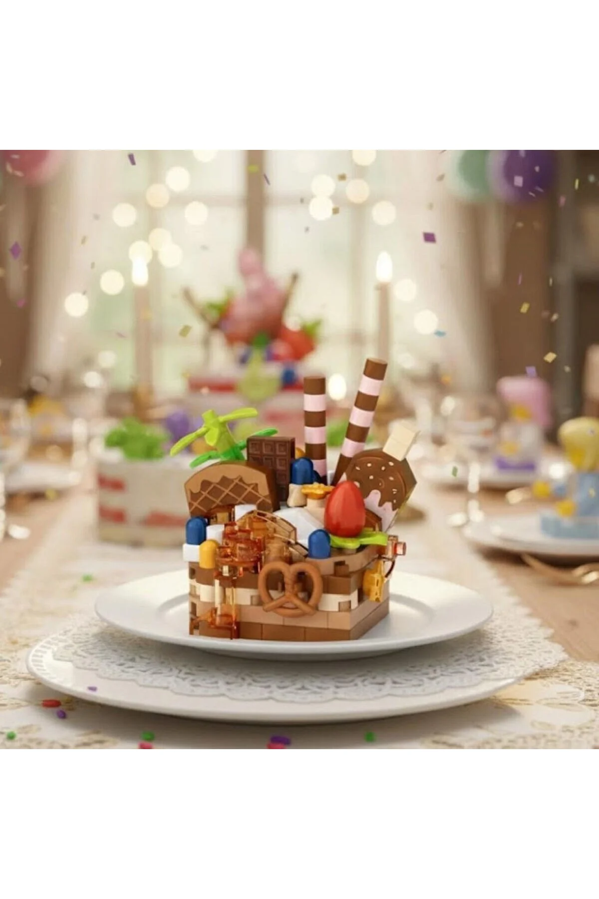 Loz Çikolatalı Pasta 160 Parça Block Oyuncak-Mini Poşet Lz-8642