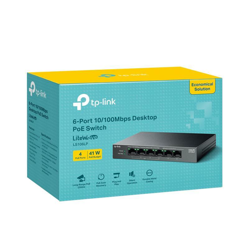 Tp-Link Ls106lp 6 Port 10/100/100 Poe Switch
