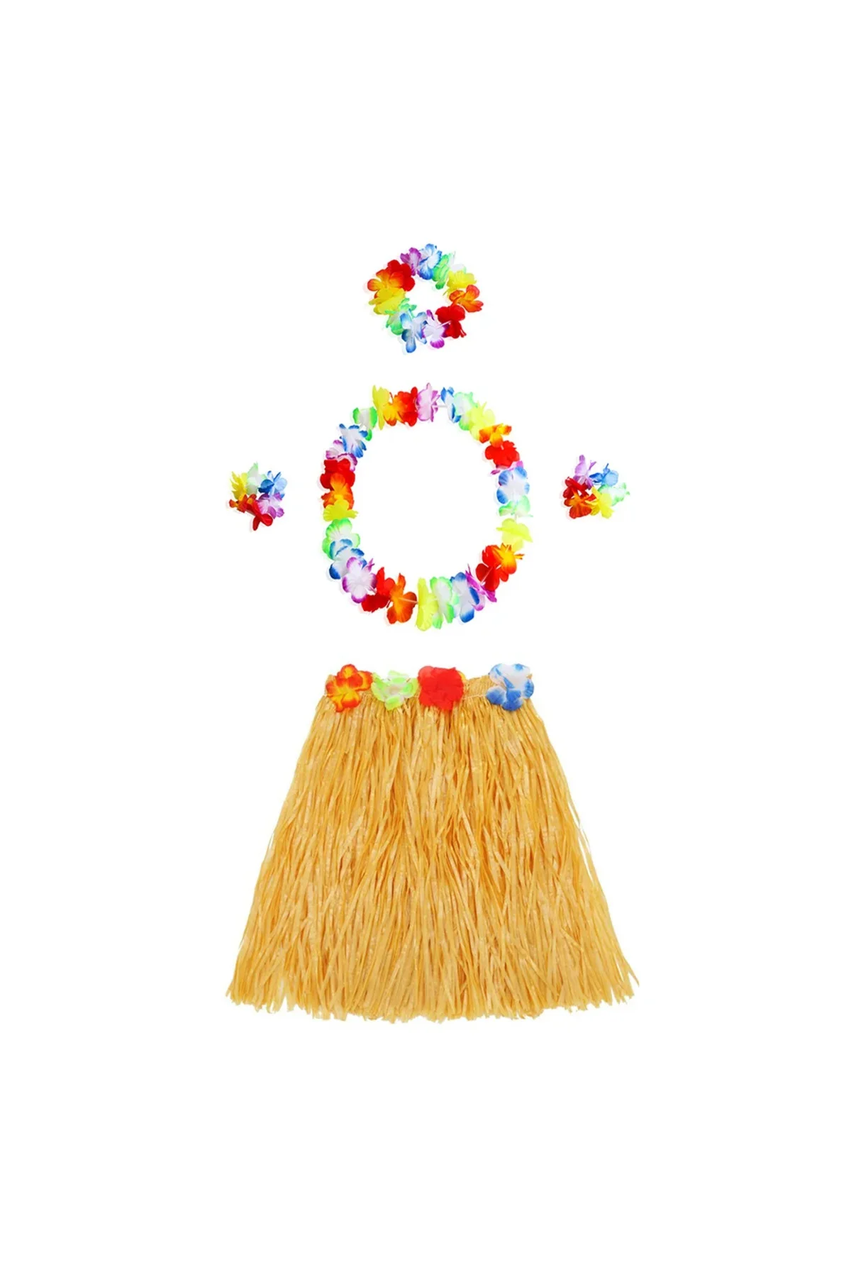 Luau Aloha Hawaii Kolye Etek Taç ve Bileklik Seti Turuncu Luau Aloha Hawaii Kolye Etek Taç ve Bileklik Seti Turuncu
