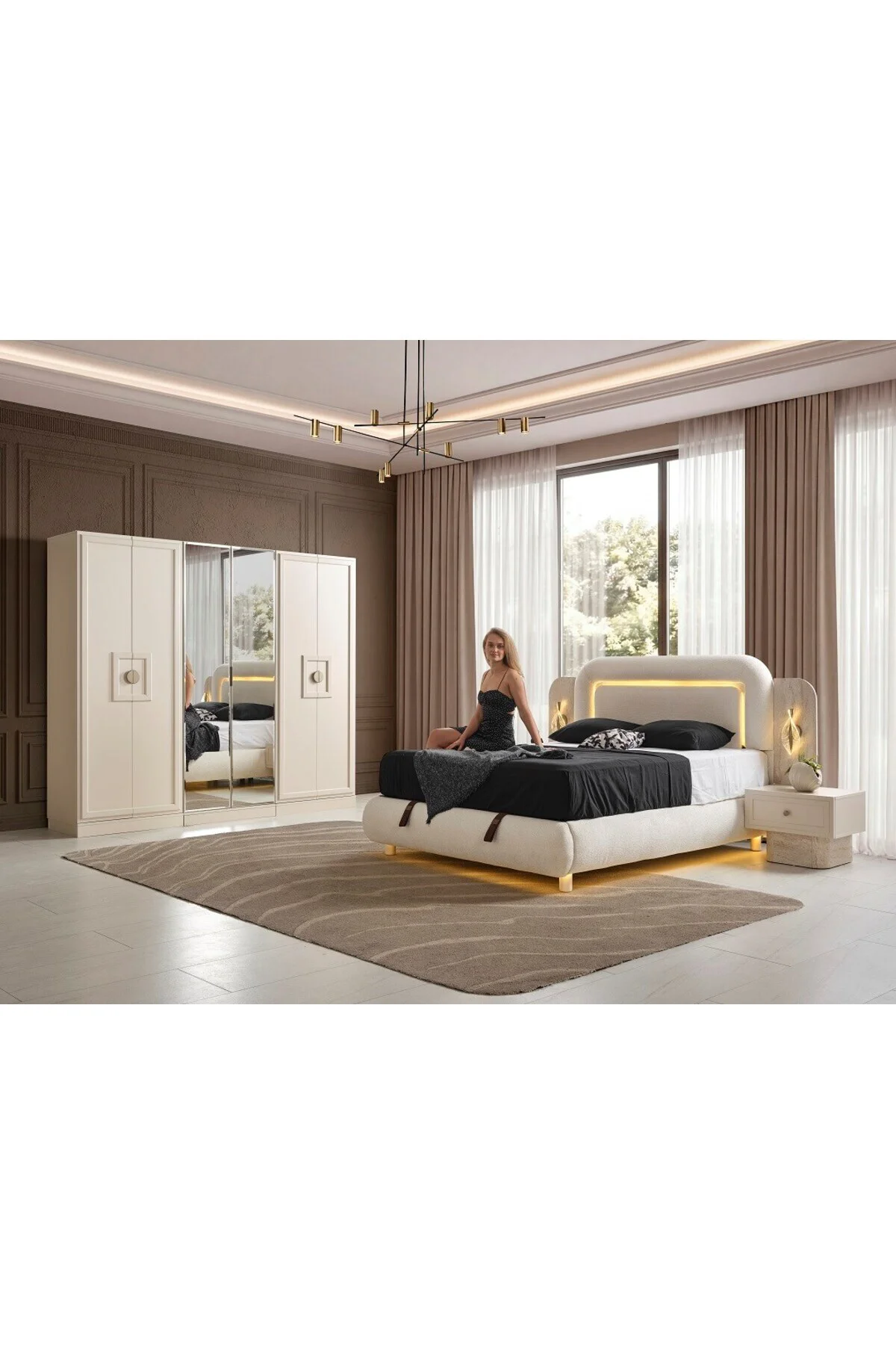 LUCCA MDF YATAK ODASI TAKIMI (2+2+2 KAPILI) Fiyatı, Yorumları ve Özellikleri