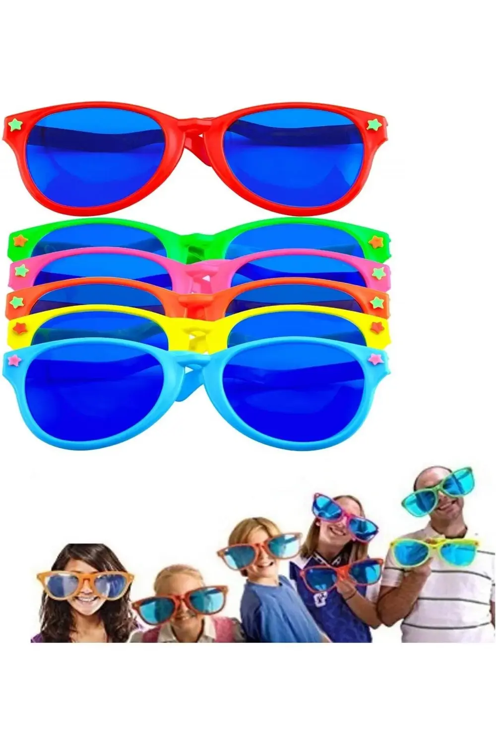 Lucestdrp Büyük Parti Gözlüğü Rengarenk 6 Adet 27X9 Cm (4172) New