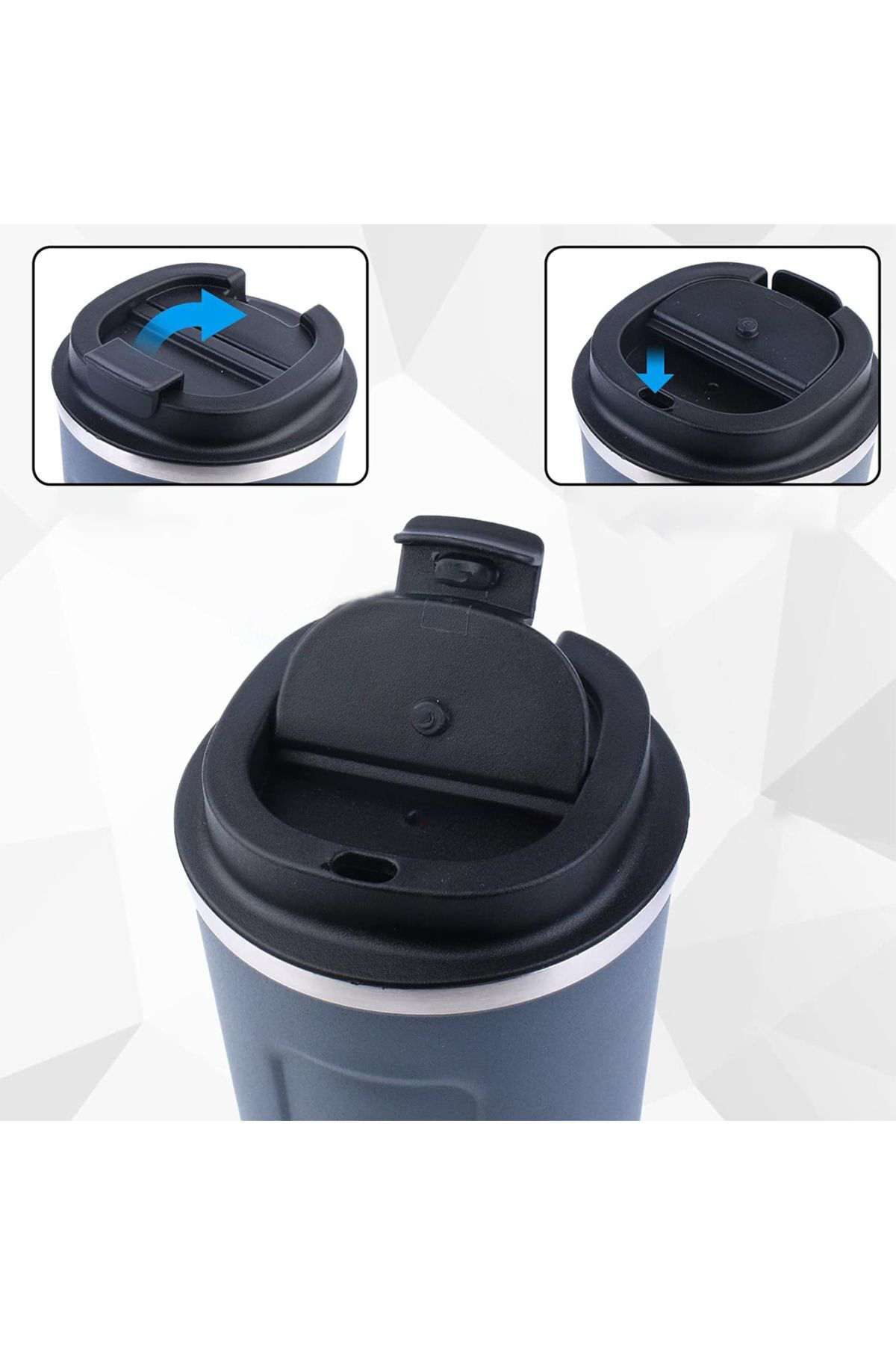 Lucestxdn Paslanmaz Çelik 380 Ml Vakumlu Kapakli Termos Kupa New