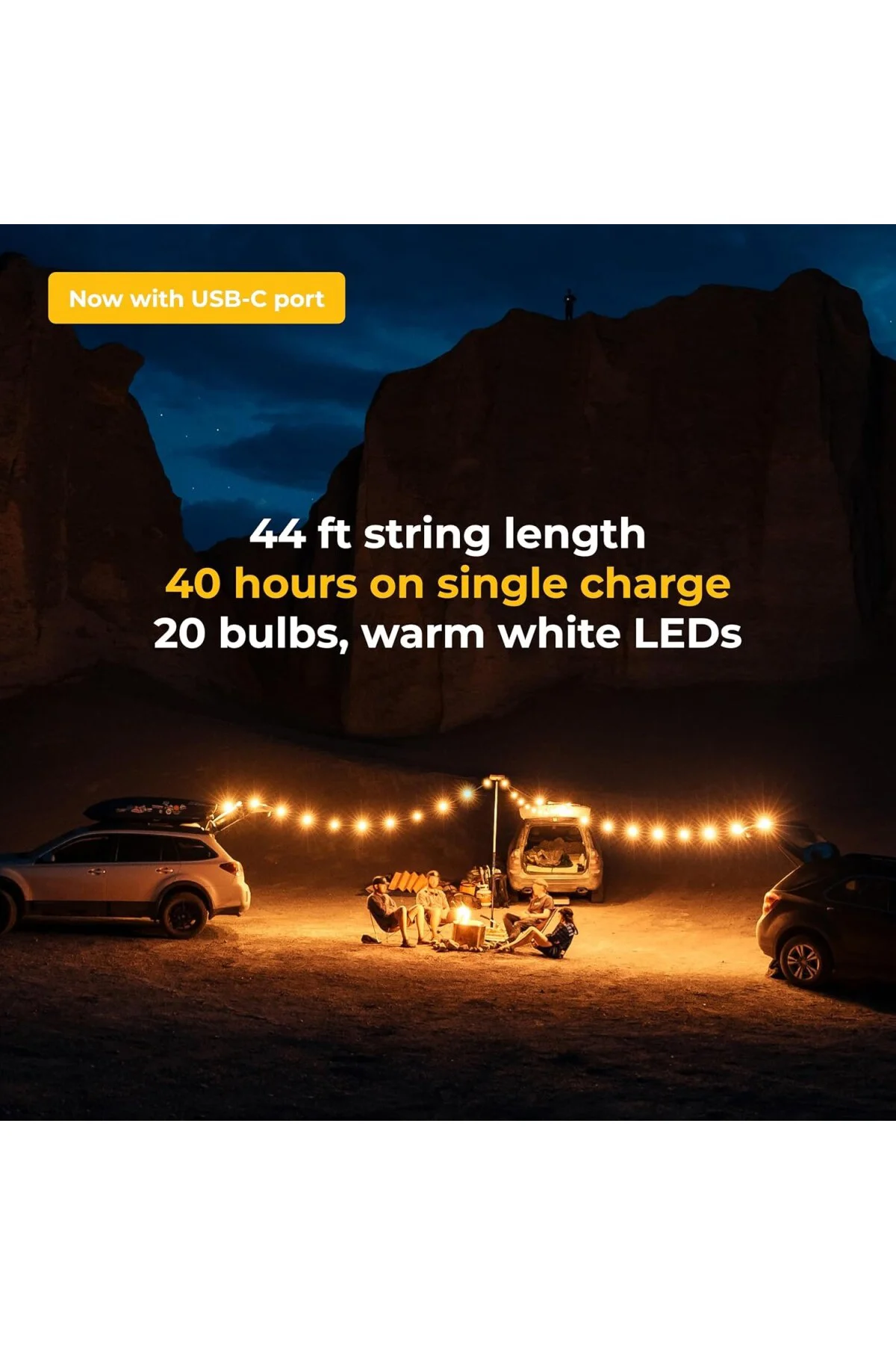 Luci Solar Dize Işıkları + Çıkarılabilir Güç Ünitesi: 13,4 Metre