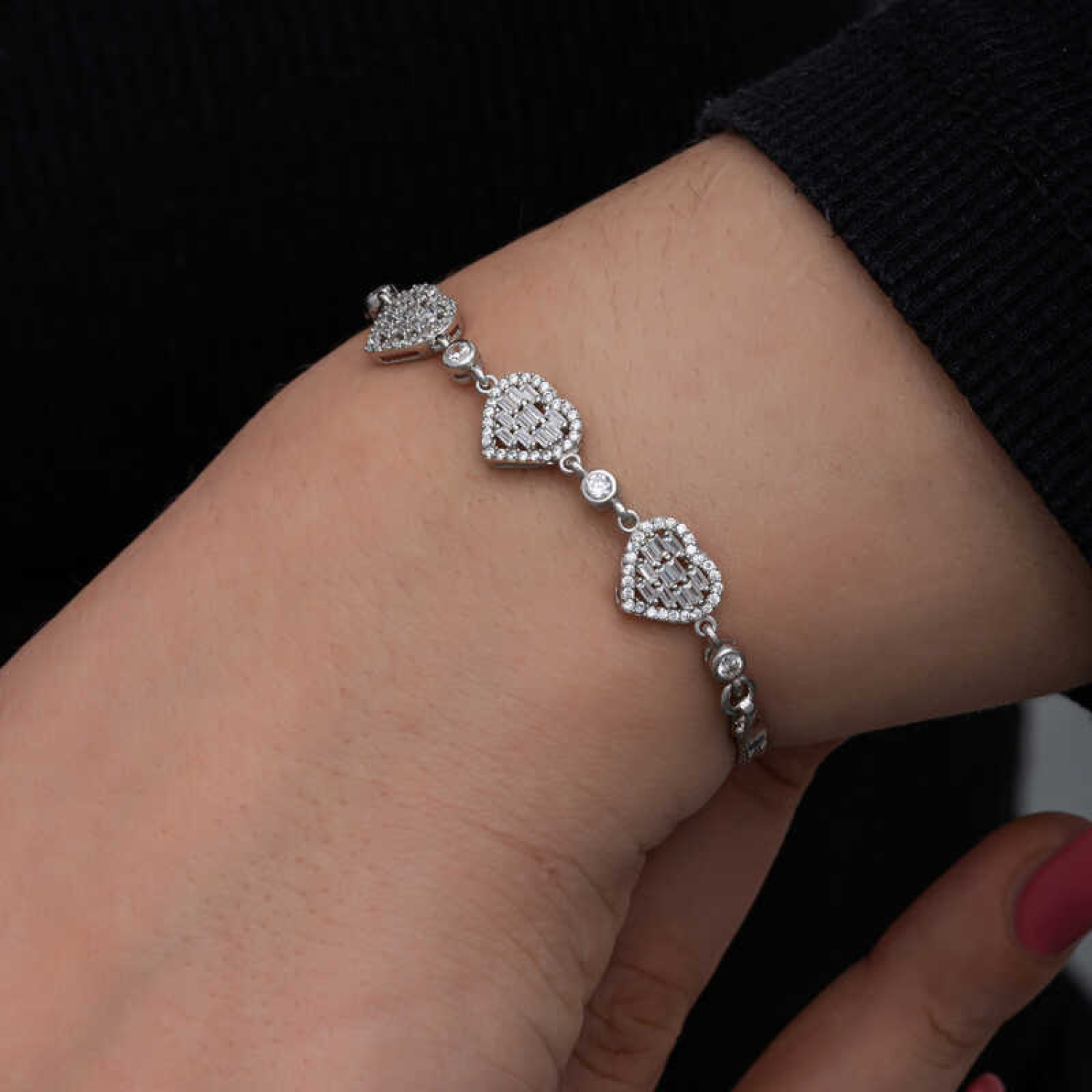 ​Lucky Life 925 Ayar Gumuss Baget Taşlı Kalp Lucky Life Lucky Lif