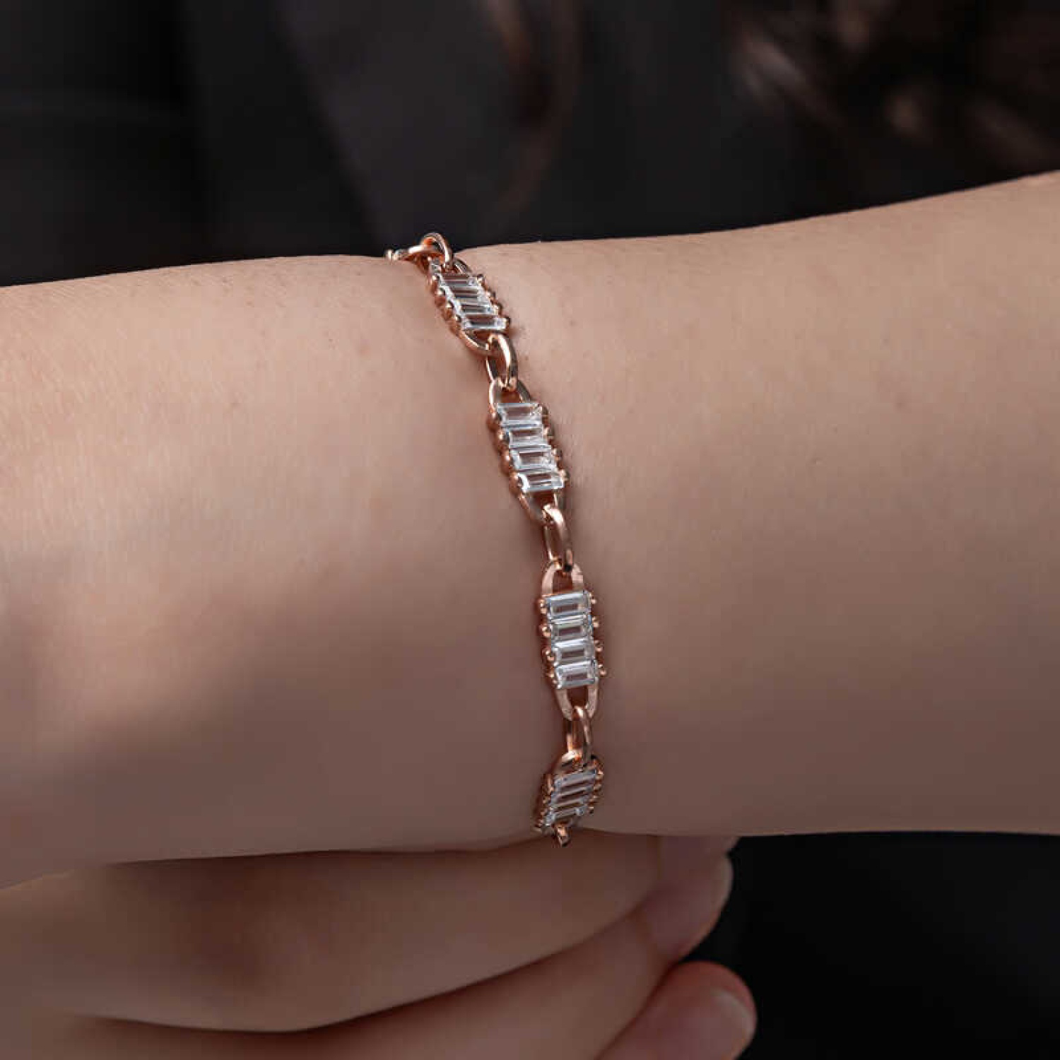 Lucky Life 925 Ayar Gumuss Rose Baget Taşlı Lucky Life Lucky Life