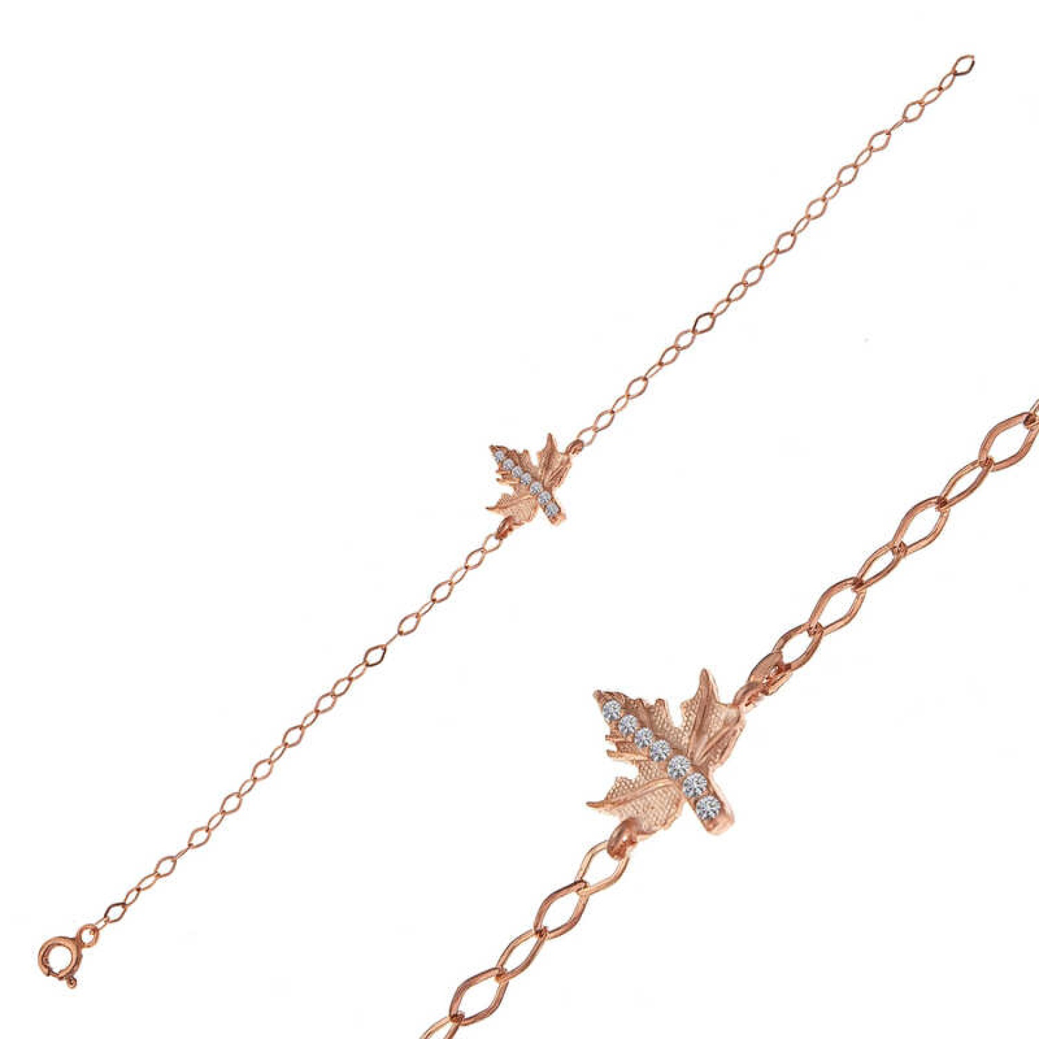 Lucky Life 925 Ayar Gumuss Rose Çınar Yaprağı Lucky Life Lucky Li