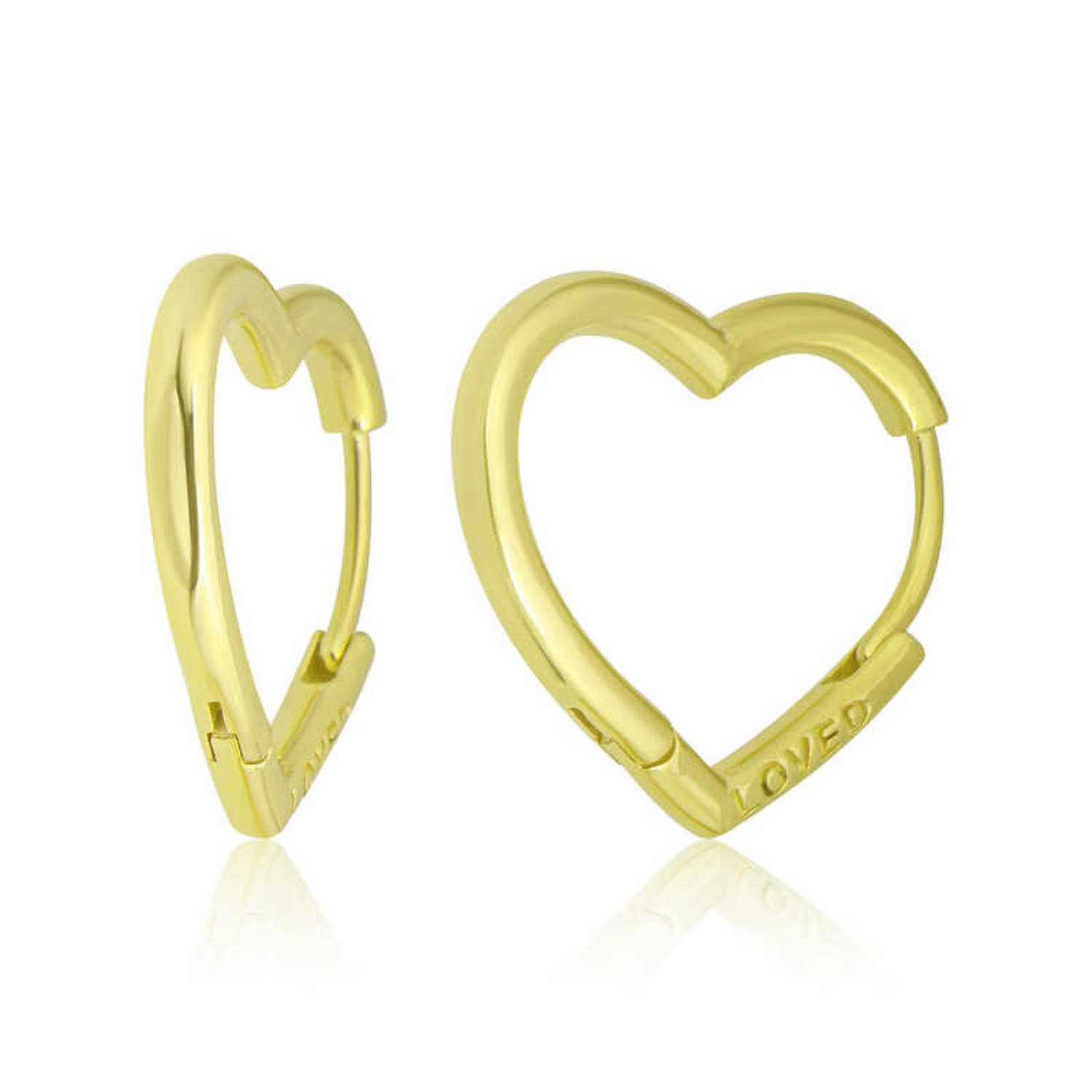 Lucky Life 925 Ayar Gumuss Gold Loved Yazılı Taşsız Kalp Lucky Li