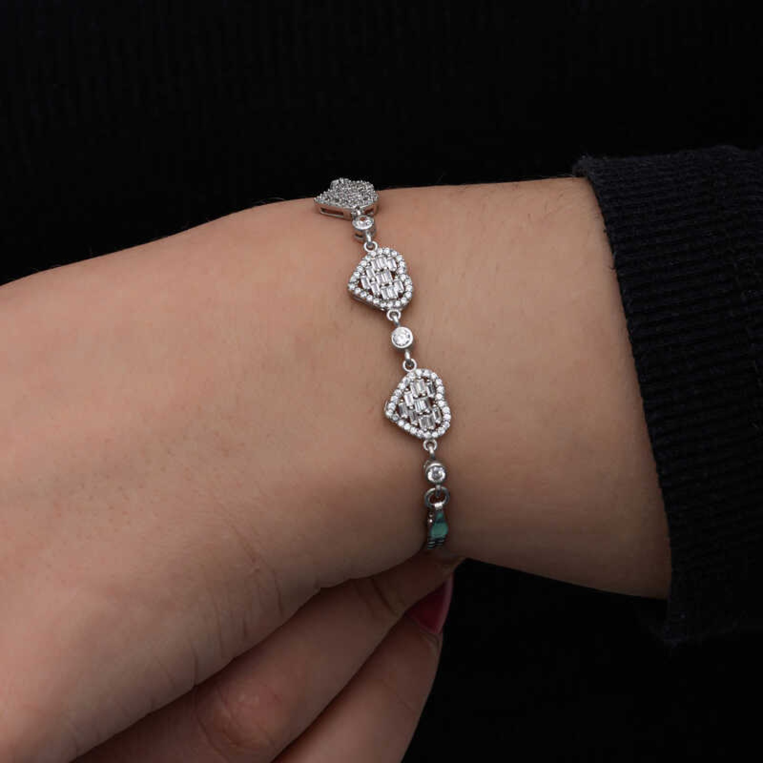 ​Lucky Life 925 Ayar Gumuss Baget Taşlı Kalp Lucky Life Lucky Lif