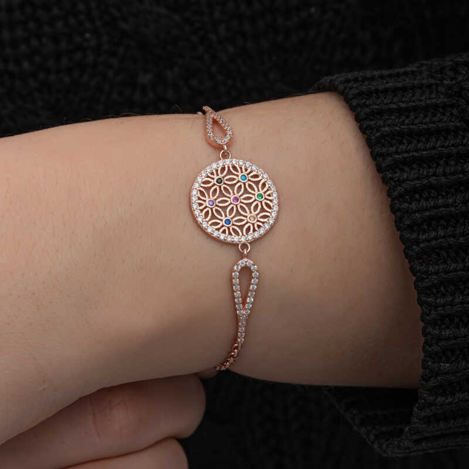 Lucky Life 925 Ayar Gumuss Rose Renkli Yaşam Çiçeği Lucky Life L Lucky Life 925 Ayar Gumuss Rose Renkli Yaşam Çiçeği Lucky Life L