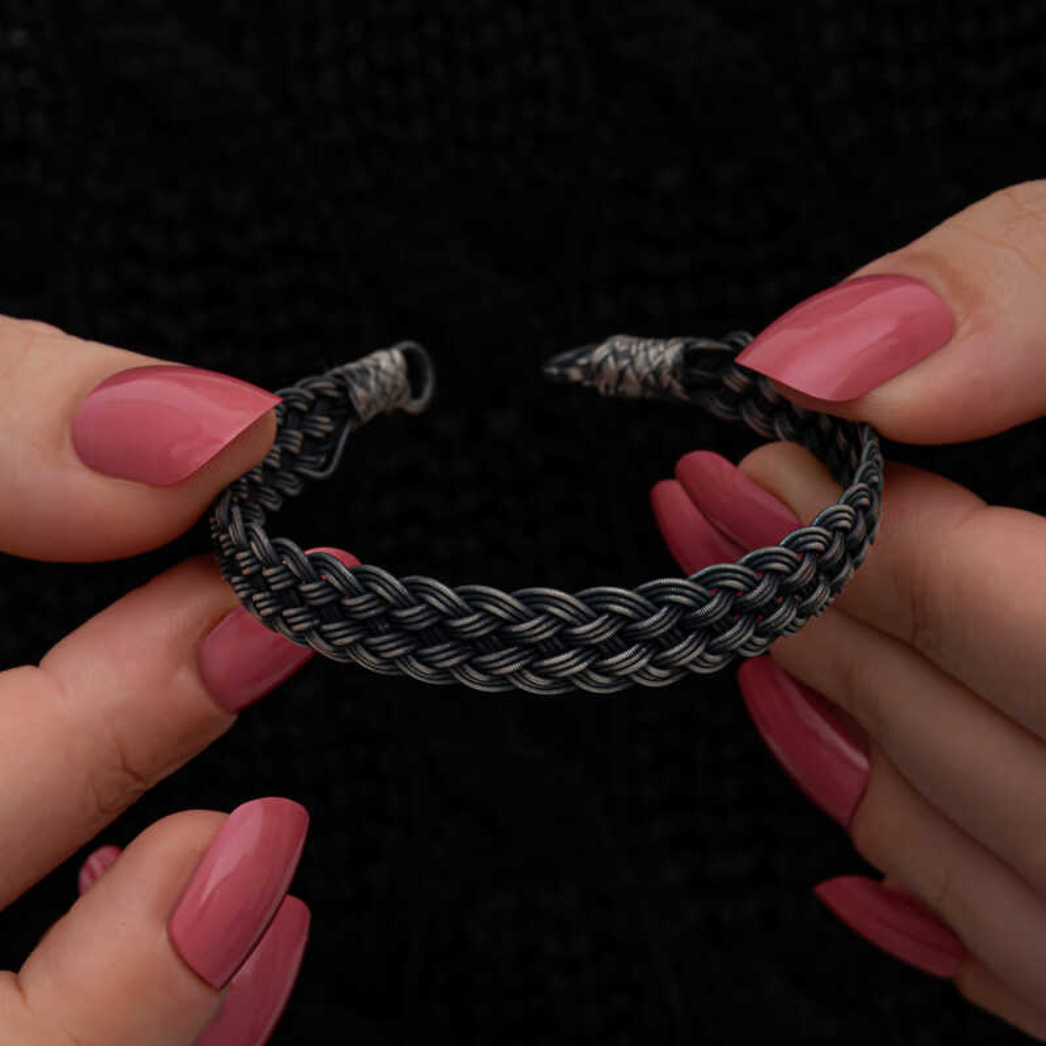 Lucky Life 925 Ayar Gumuss Kazaziye Örgü Bileklik