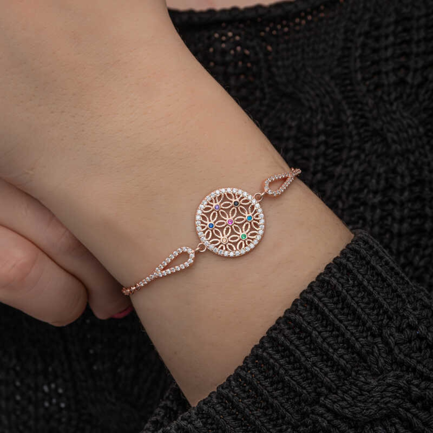 Lucky Life 925 Ayar Gumuss Rose Renkli Yaşam Çiçeği Lucky Life L Lucky Life 925 Ayar Gumuss Rose Renkli Yaşam Çiçeği Lucky Life L