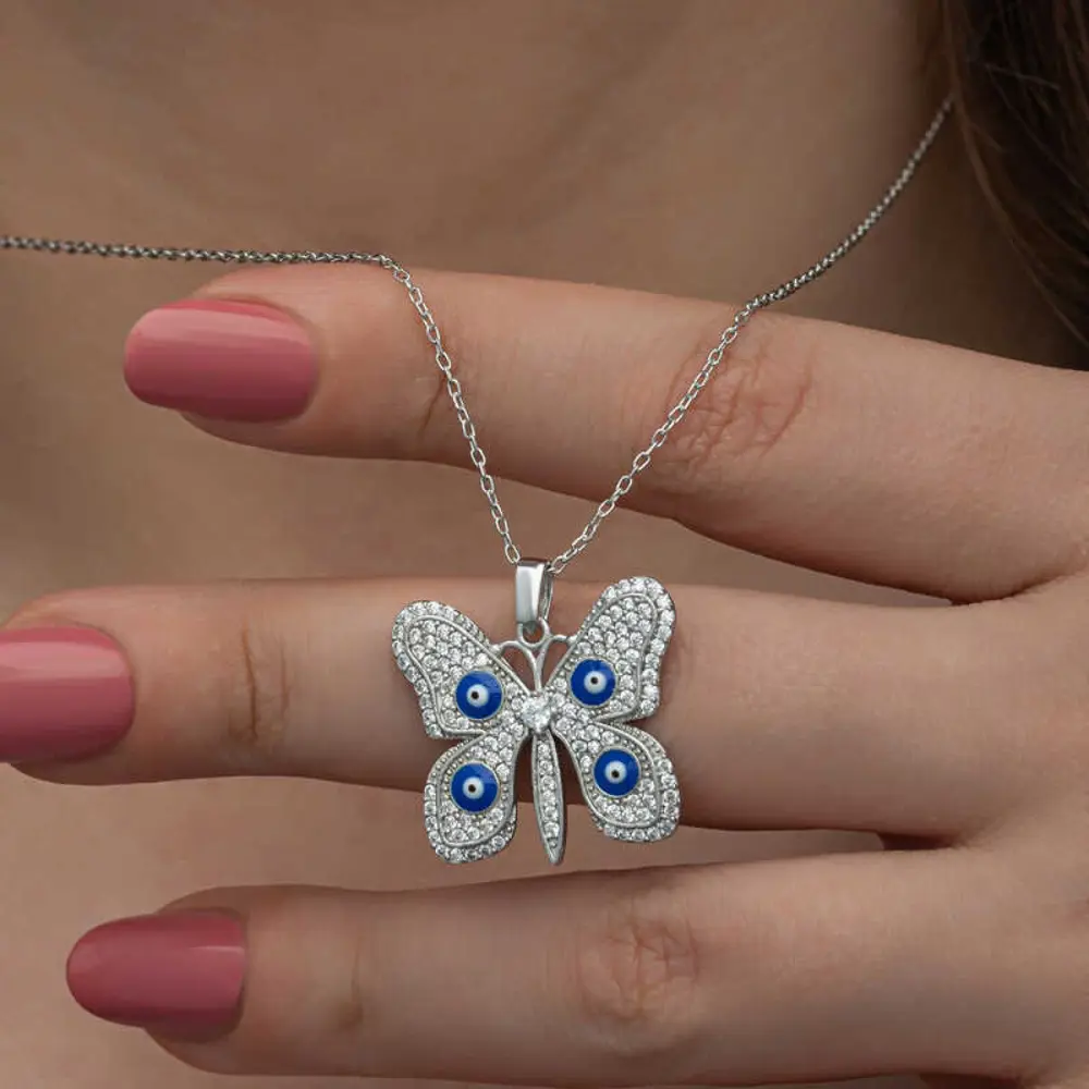 Lucky Life 925 Ayar Gumuss Nazarlı Kelebek Lucky Life Kadın Kolye Lucky Life 925 Ayar Gumuss Nazarlı Kelebek Lucky Life Kadın Kolye