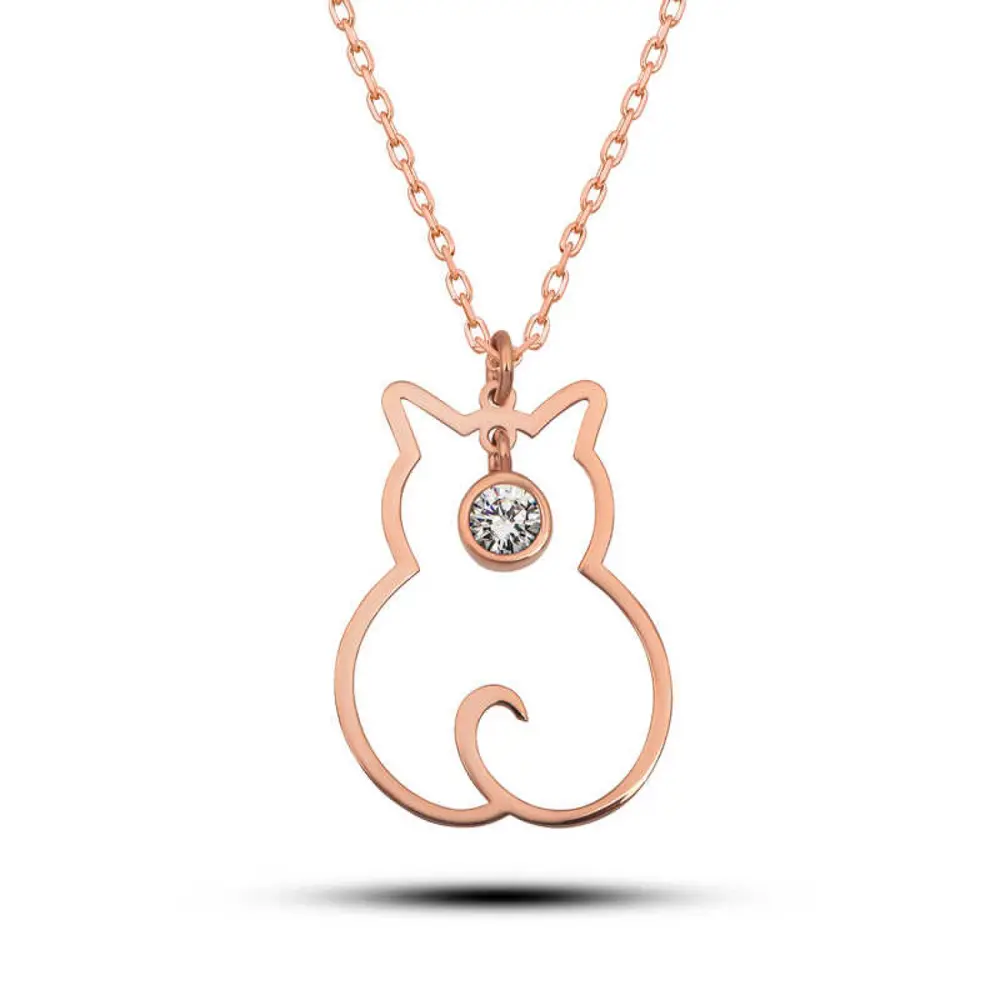 Lucky Life 925 Ayar Gumuss Nisan Ayı Doğum Taşı Kedi Lucky Life K