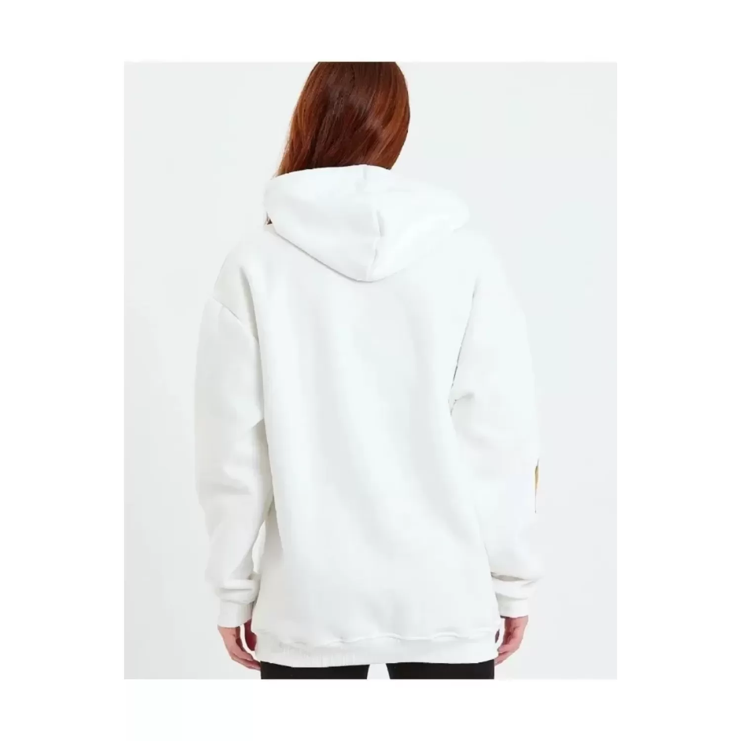 Lucky Life Baskılı Kapüşonlu Sweatshirt - Beyaz