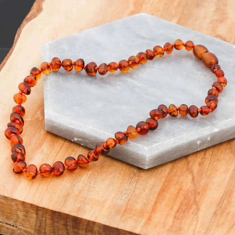 Lucky Life  Bebek Damla Kehribar Diş Kolye