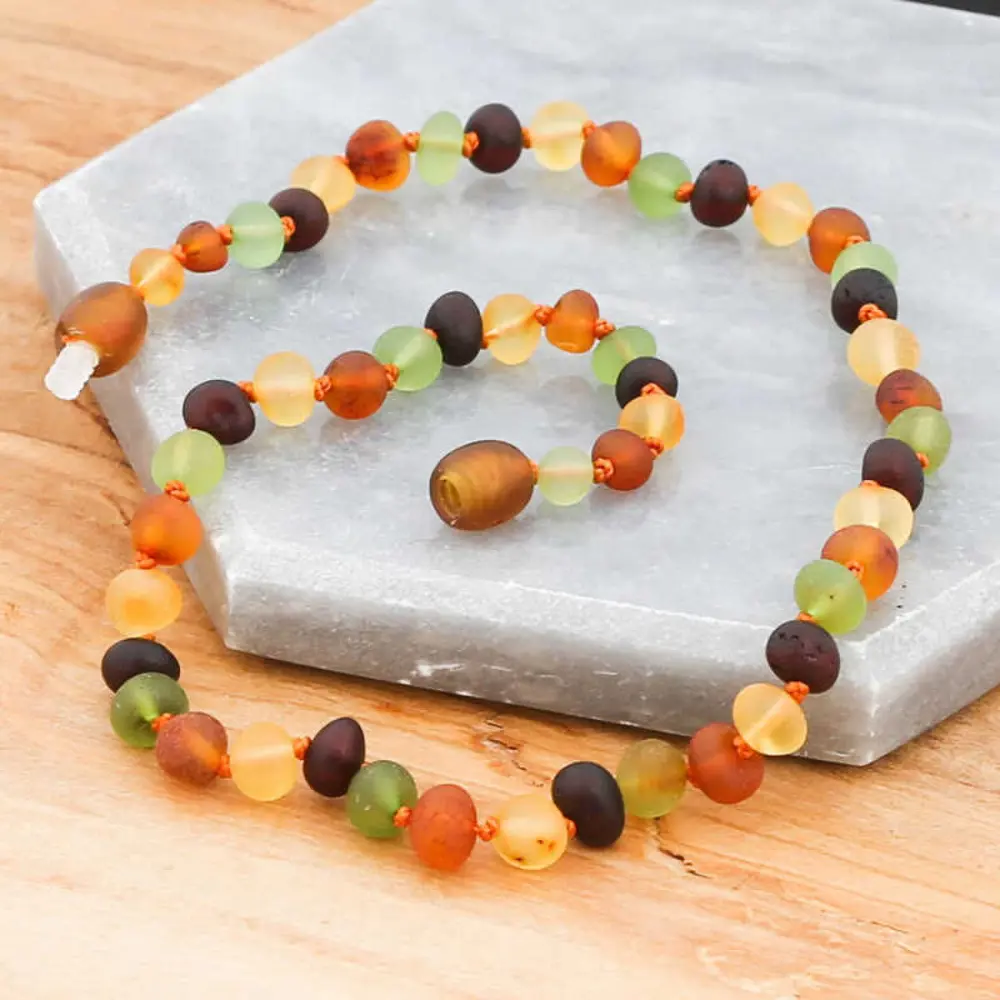 Lucky Life  Bebek Damla Kehribar Diş Kolye