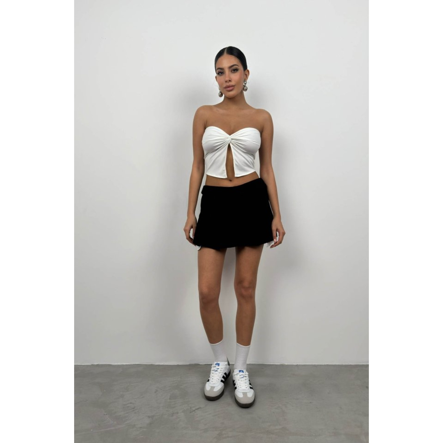 Lucky Life Bel Katlamalı Pileli Mini Etek