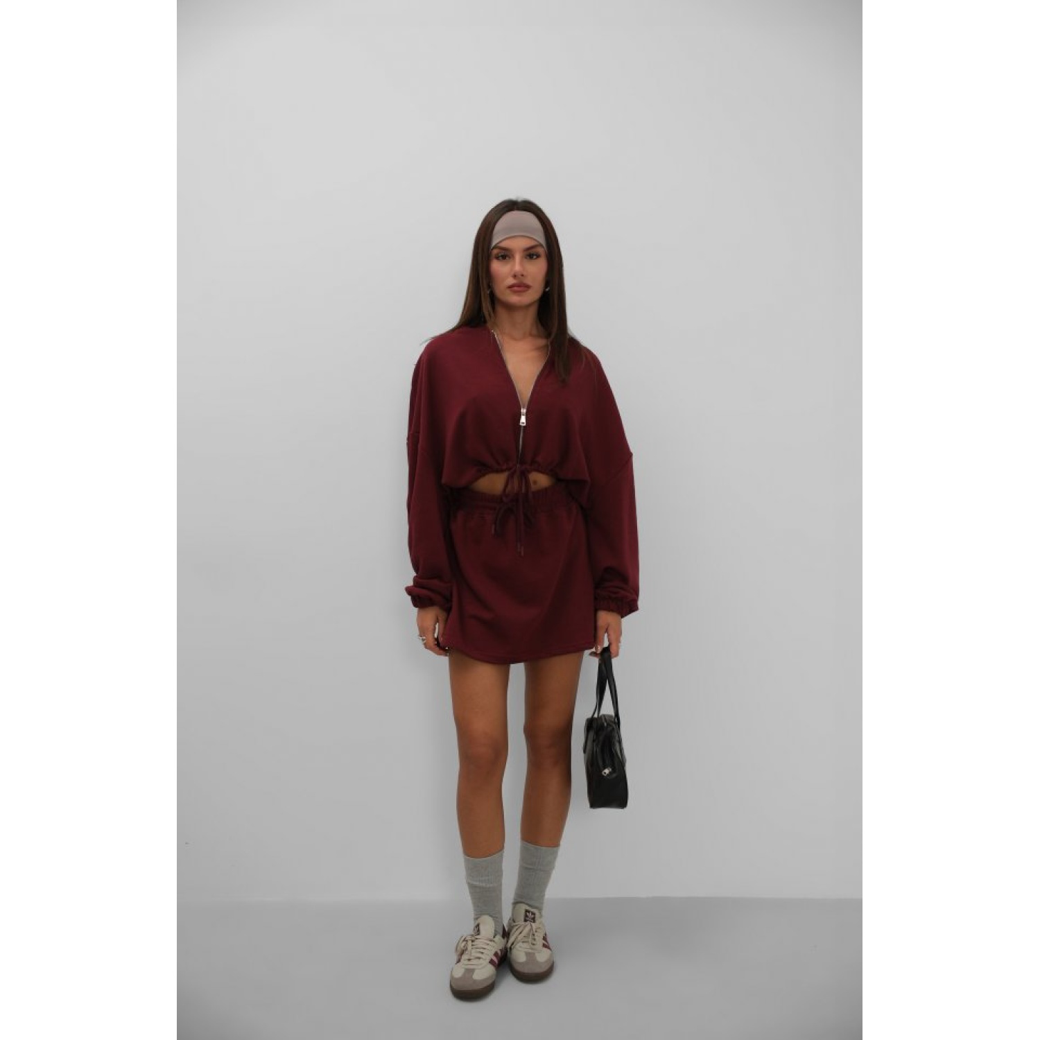 Lucky Life Beli Lastikli Fermuarlı Sweatshirt