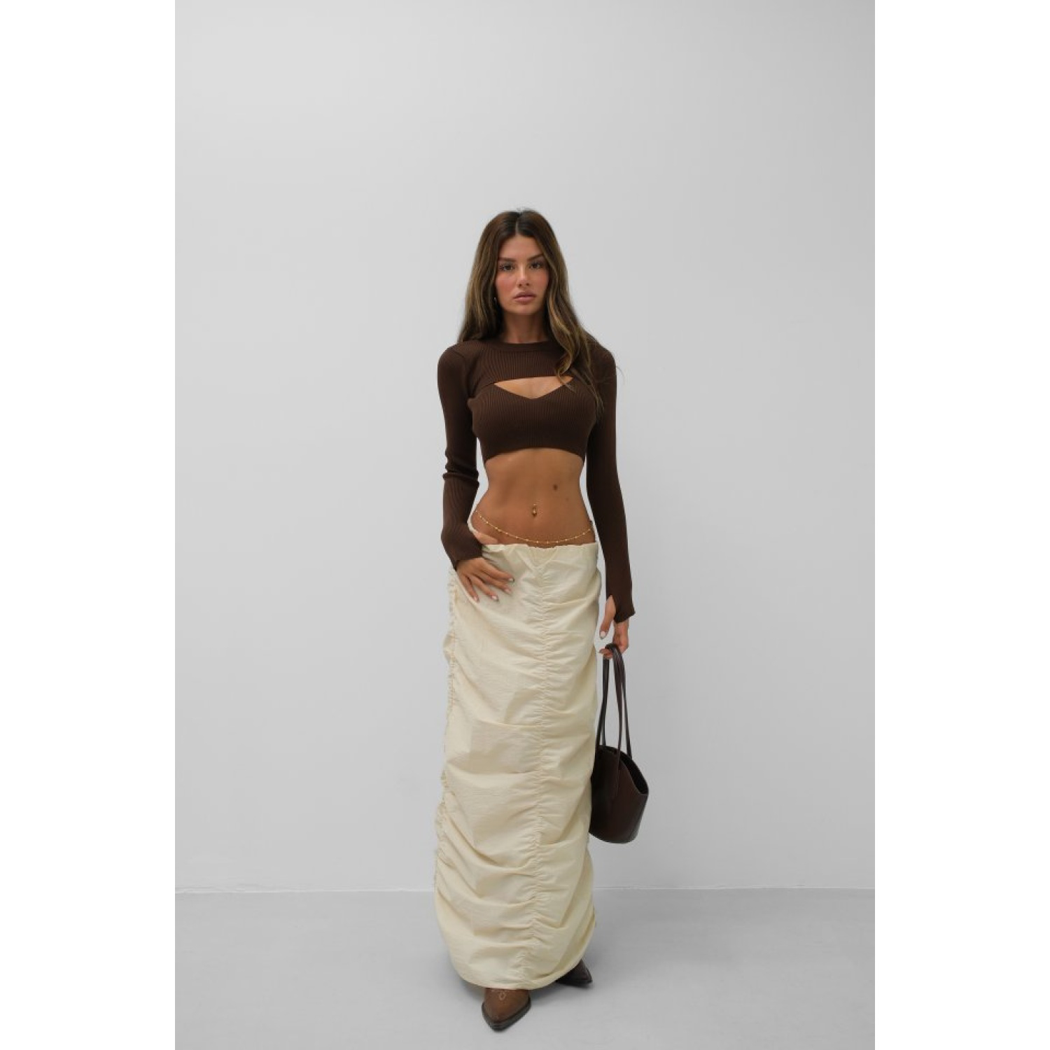 Lucky Life Büzgü Detay Maxi Etek