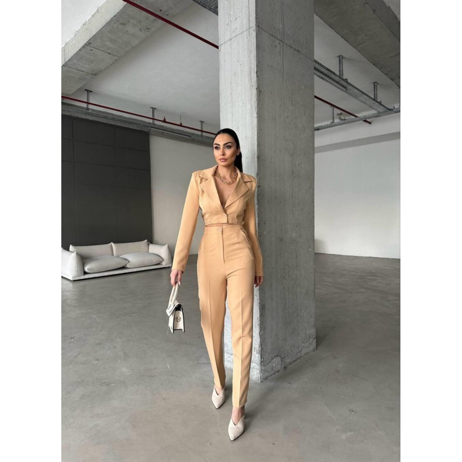 Lucky Life CEKET YAKA BEL DEKOLTELİ TULUM - Kahverengi Lucky Life CEKET YAKA BEL DEKOLTELİ TULUM - Kahverengi