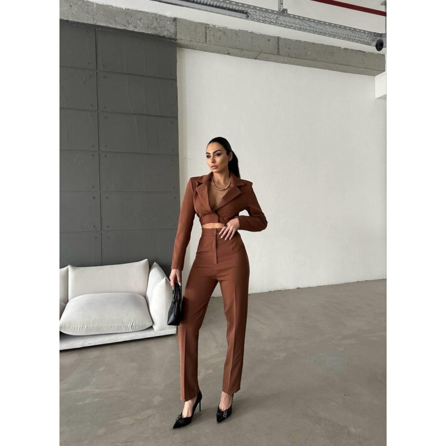 Lucky Life CEKET YAKA BEL DEKOLTELİ TULUM - Acı Kahve