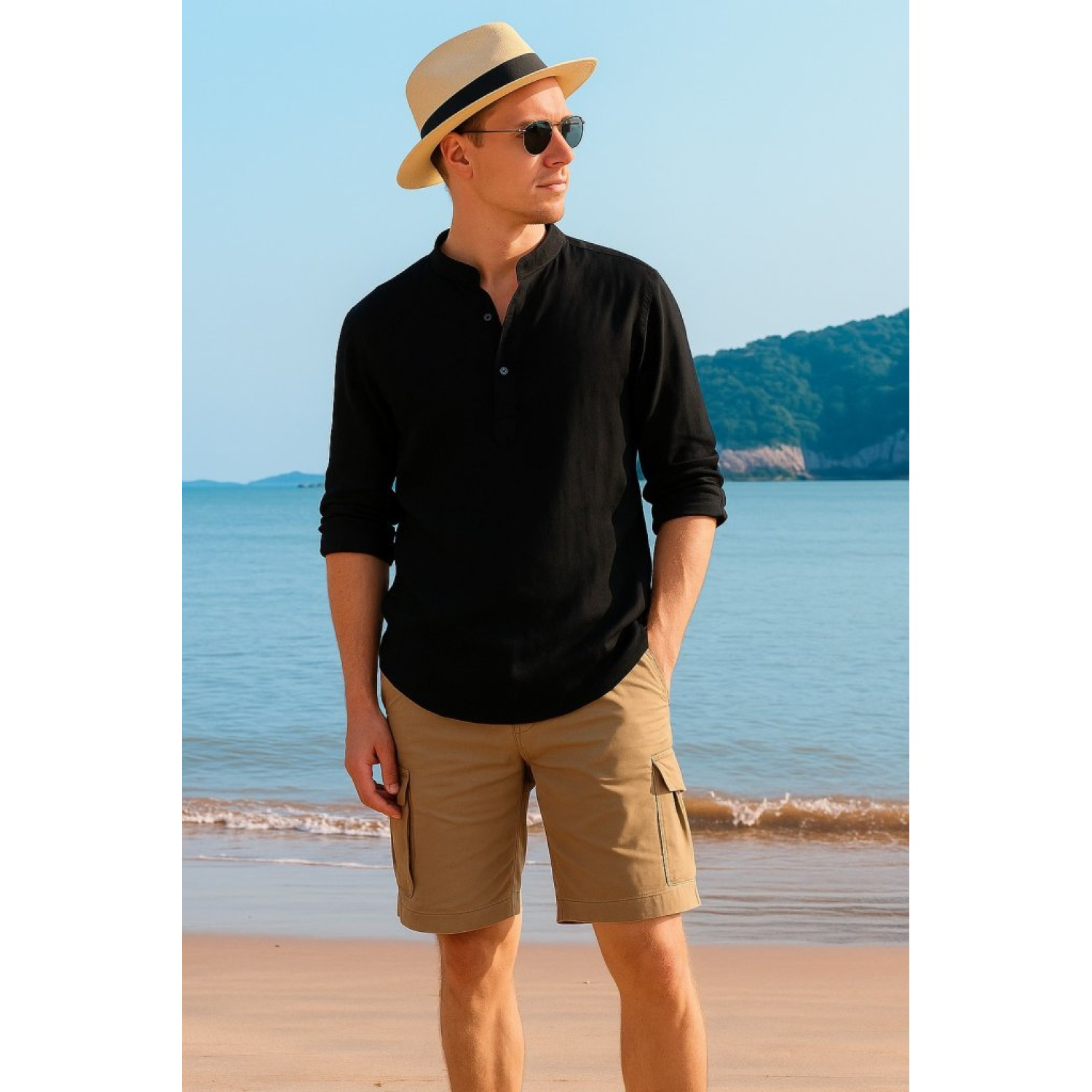 Lucky Life Erkek Uzun Kollu Hakim Yaka Düğmeli Lucky Life Erkek M