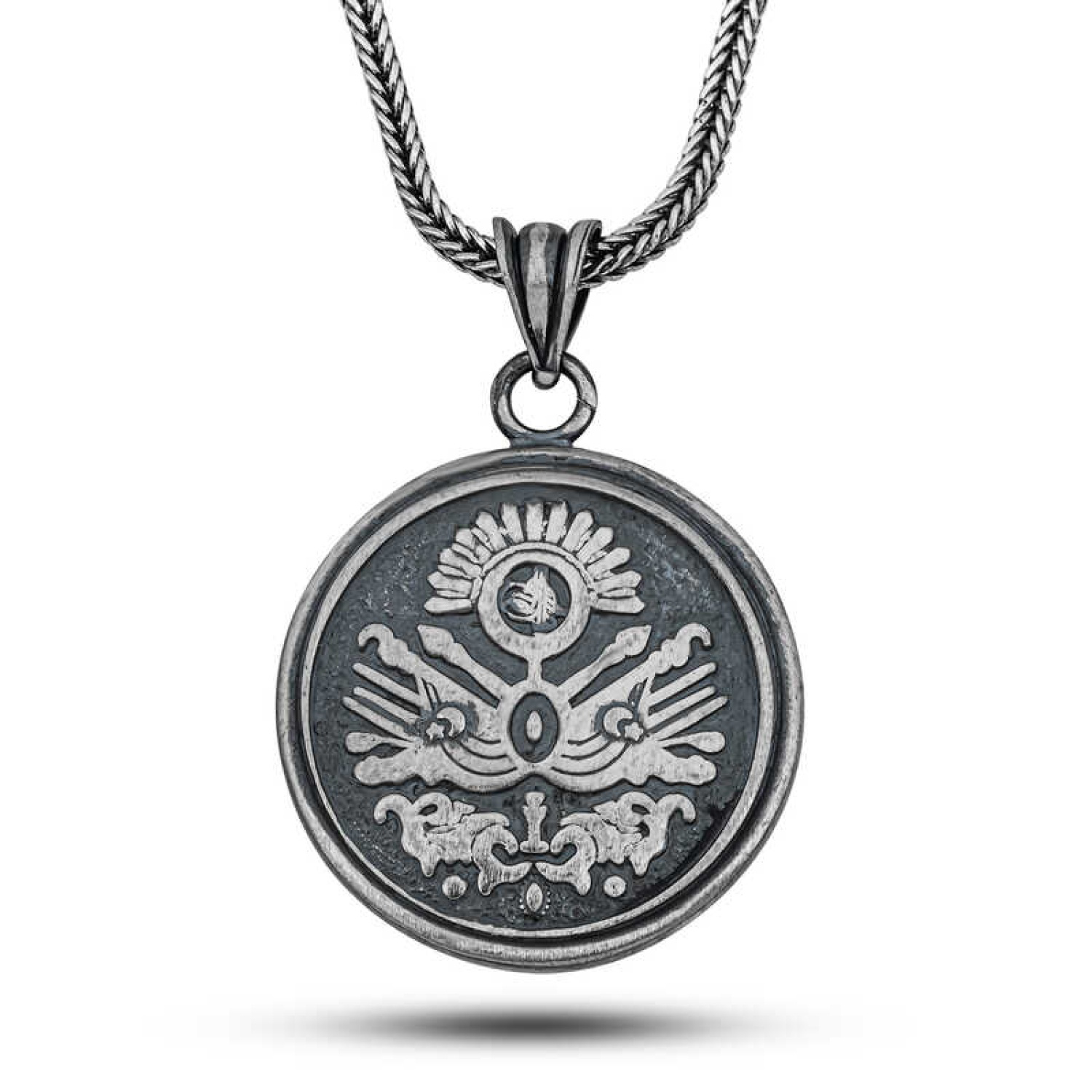 Gümüş Osmanlı Devlet Armalı Cevşen Kolye