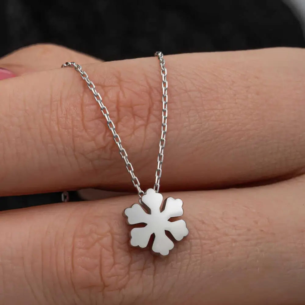 Lucky Life & Han-gar 925 Ayar Gumuss  Minimal Kar Tanesi Lucky Li