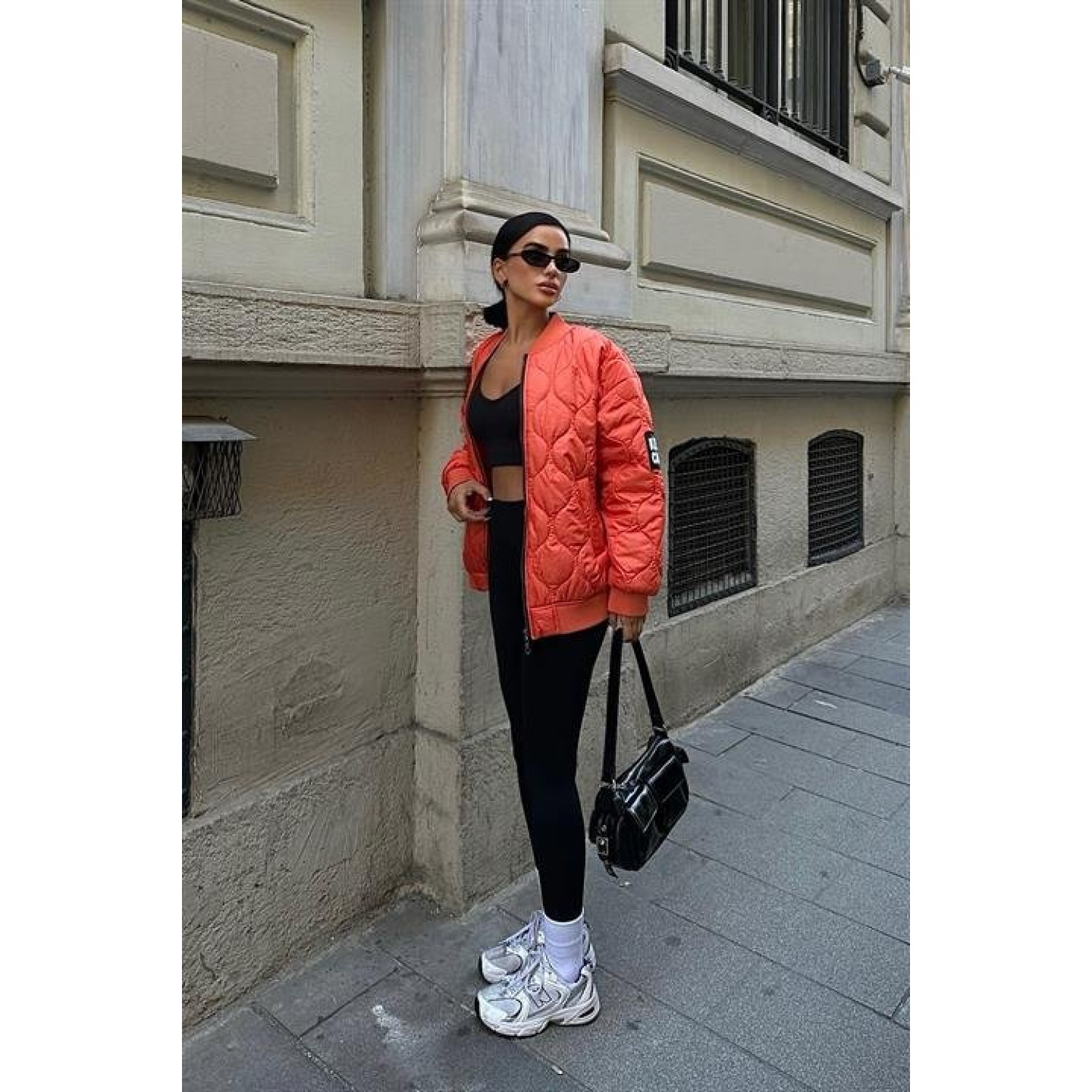Lucky Life Kadın Oversize Kapitone Bomber Ceket