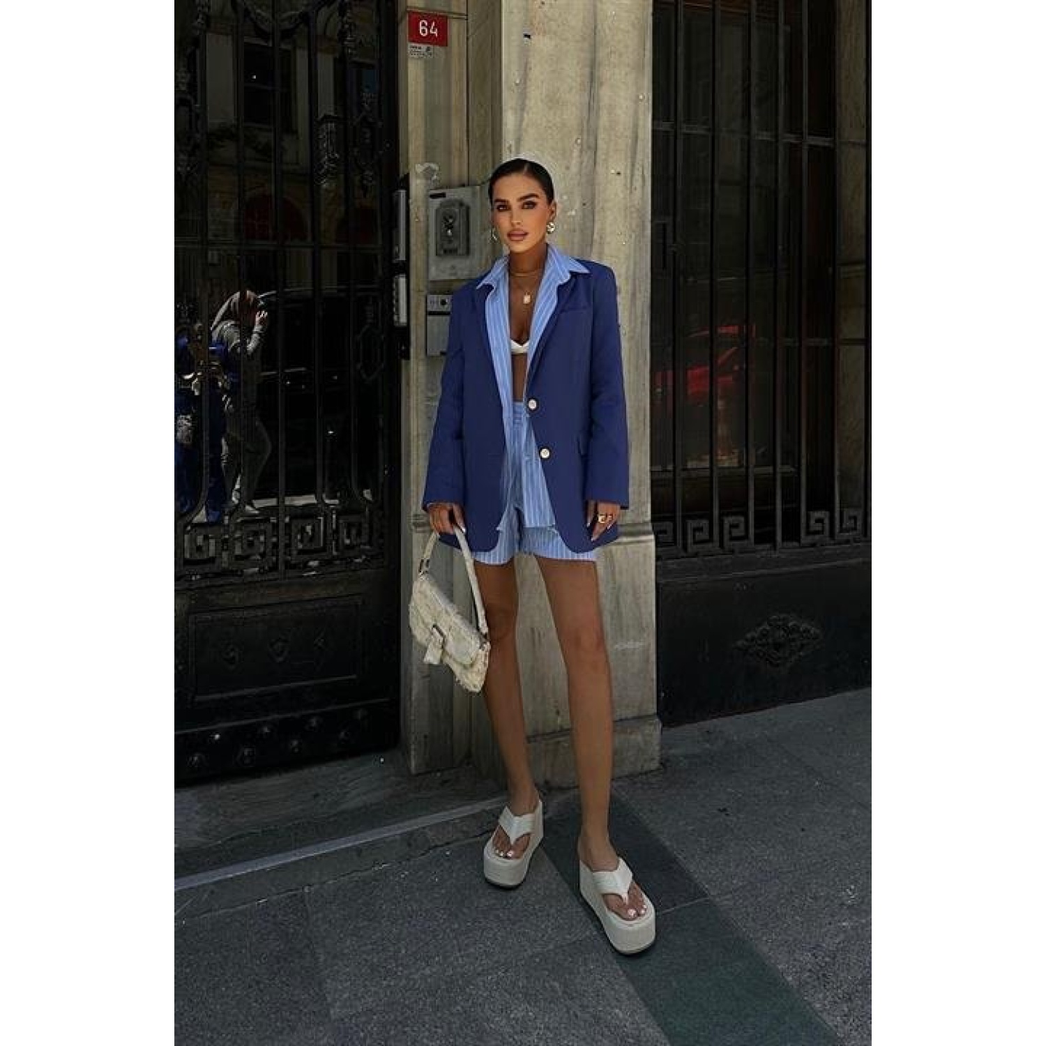 Lucky Life Kadın Blazer Keten Ceket  6105