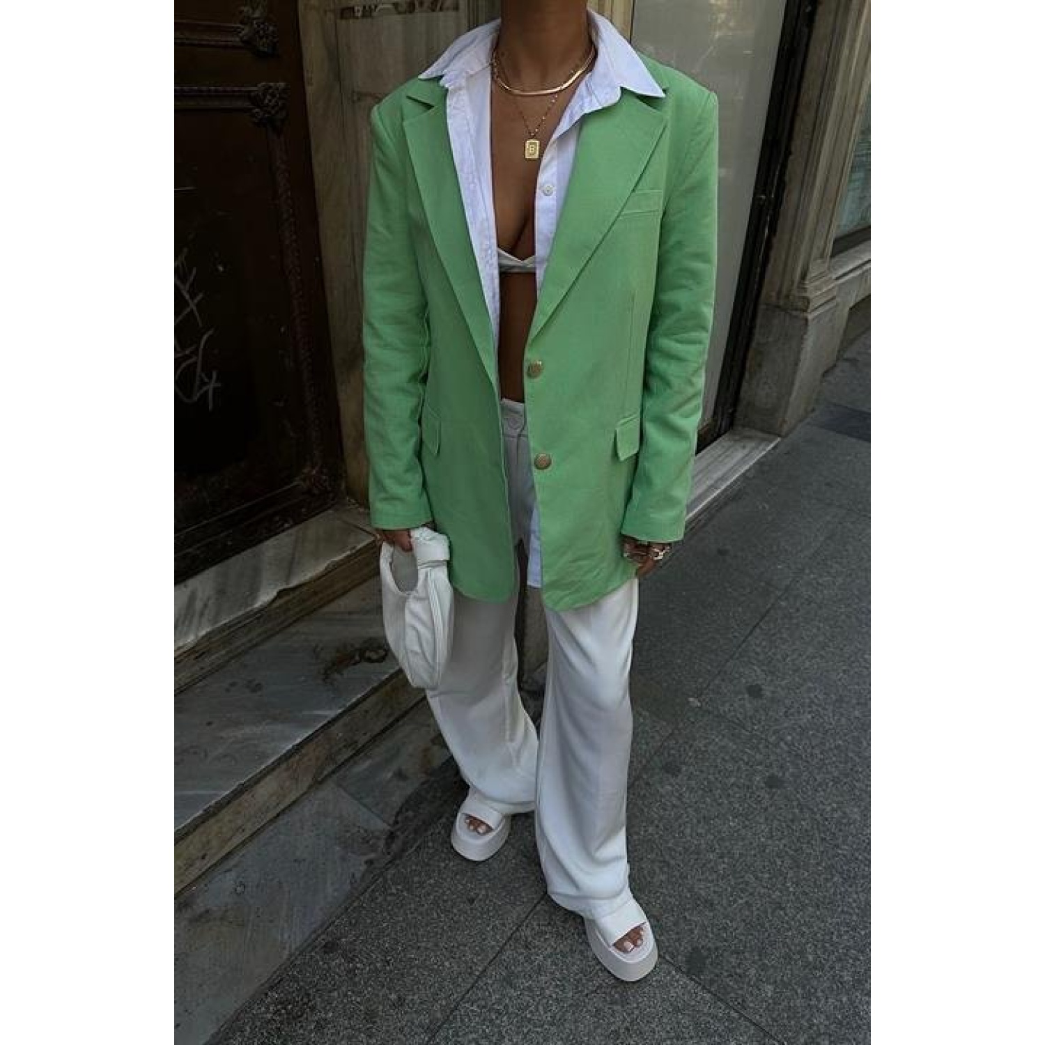 Lucky Life Kadın Blazer Keten Ceket  6105