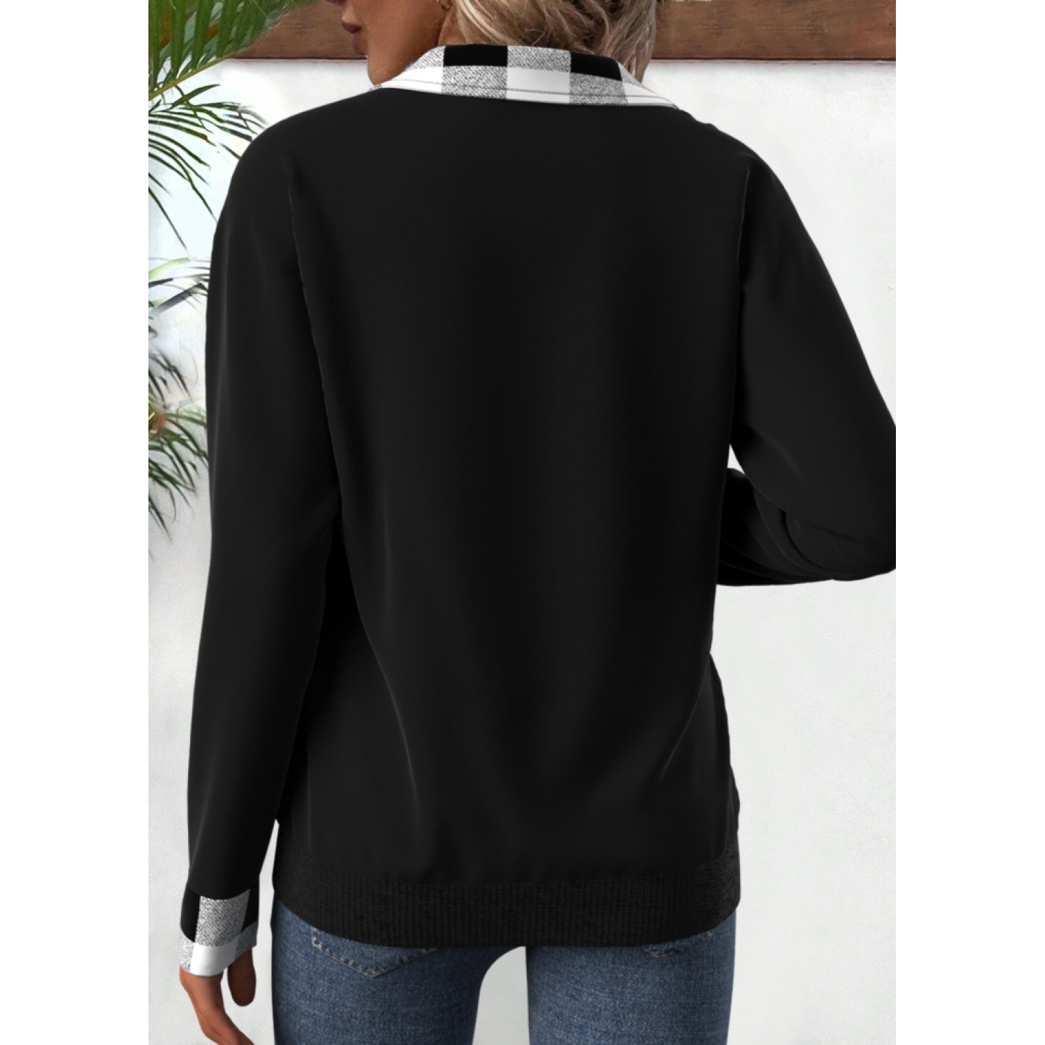 Lucky Life Kadın Uzun Kollu Yakalı önden Fermuarlı Ekose Detaylı Lucky Life Kadın Uzun Kollu Yakalı önden Fermuarlı Ekose Detaylı