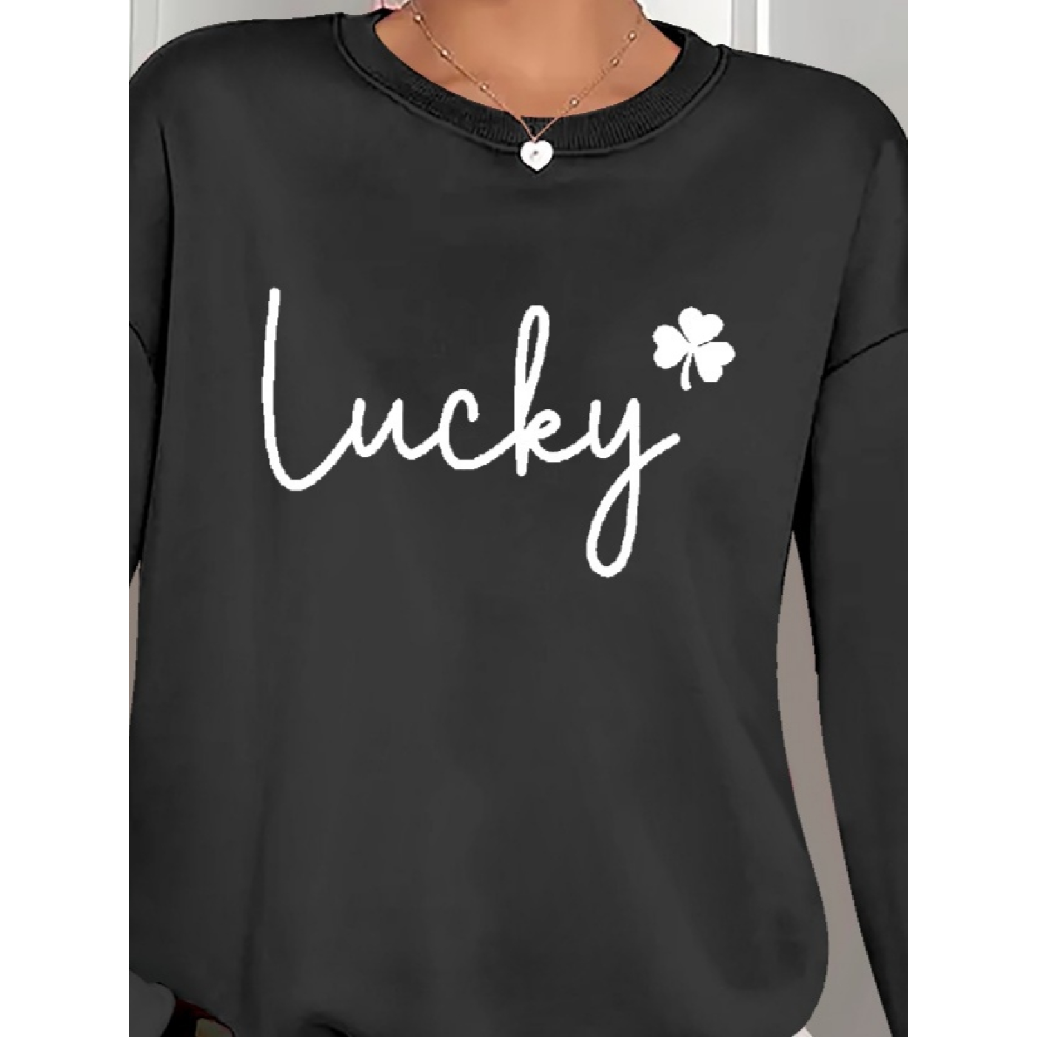 Lucky Life Kadın Uzun Kollu Bisiklet Yaka Viskon Iki Iplik Bluz