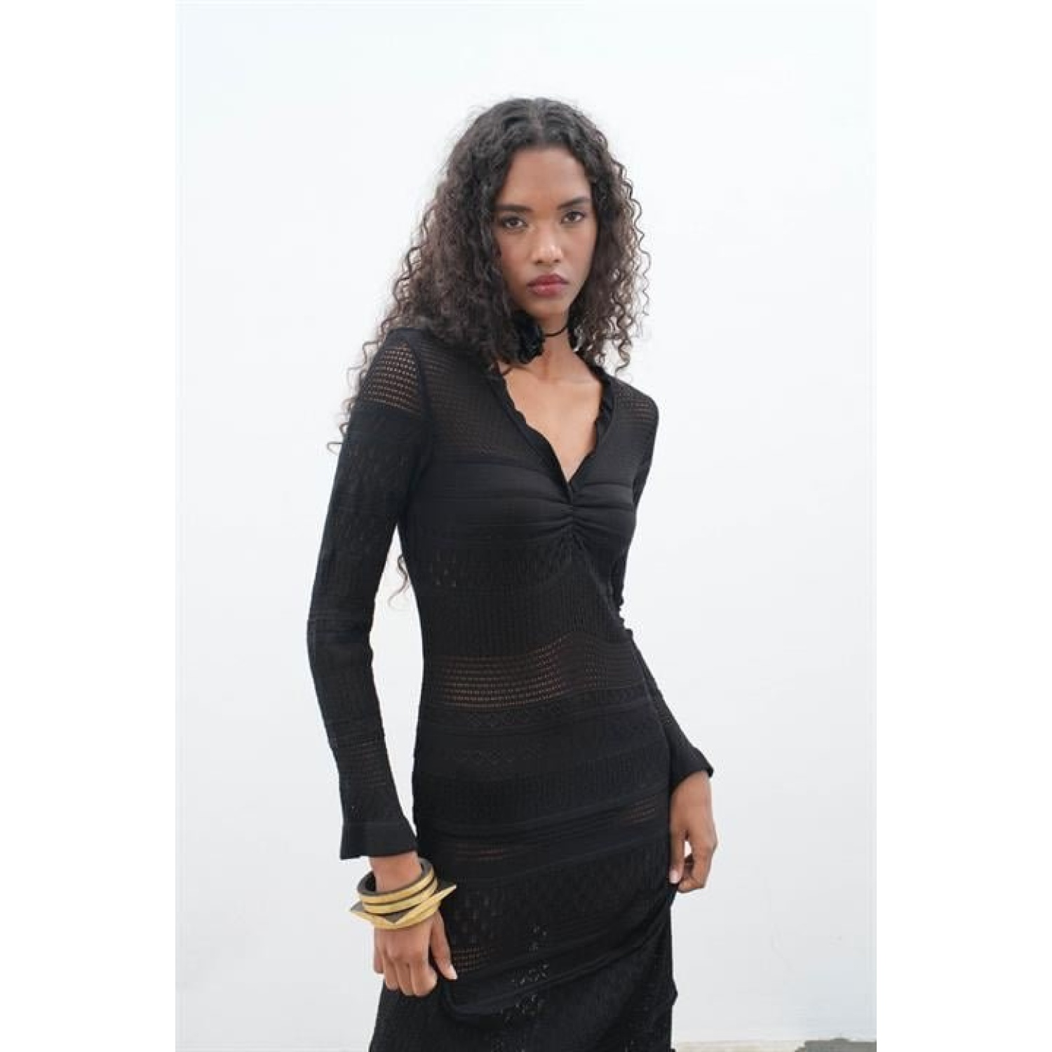 Lucky Life Kadın Maxi Fırfır Detaylı Örme Elbise Lucky Life Kadın Maxi Fırfır Detaylı Örme Elbise