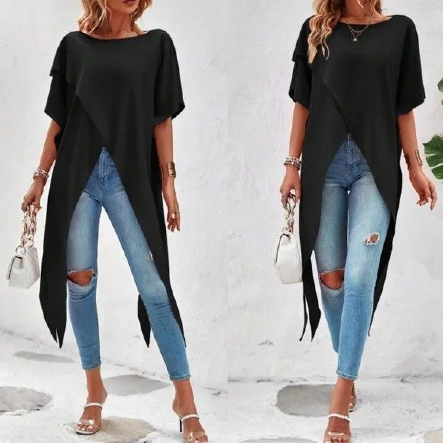 Lucky Life Kadın Kısa Kollu Asimetrik Kesim Sandy Uzun Bluz Lucky Life Kadın Kısa Kollu Asimetrik Kesim Sandy Uzun Bluz