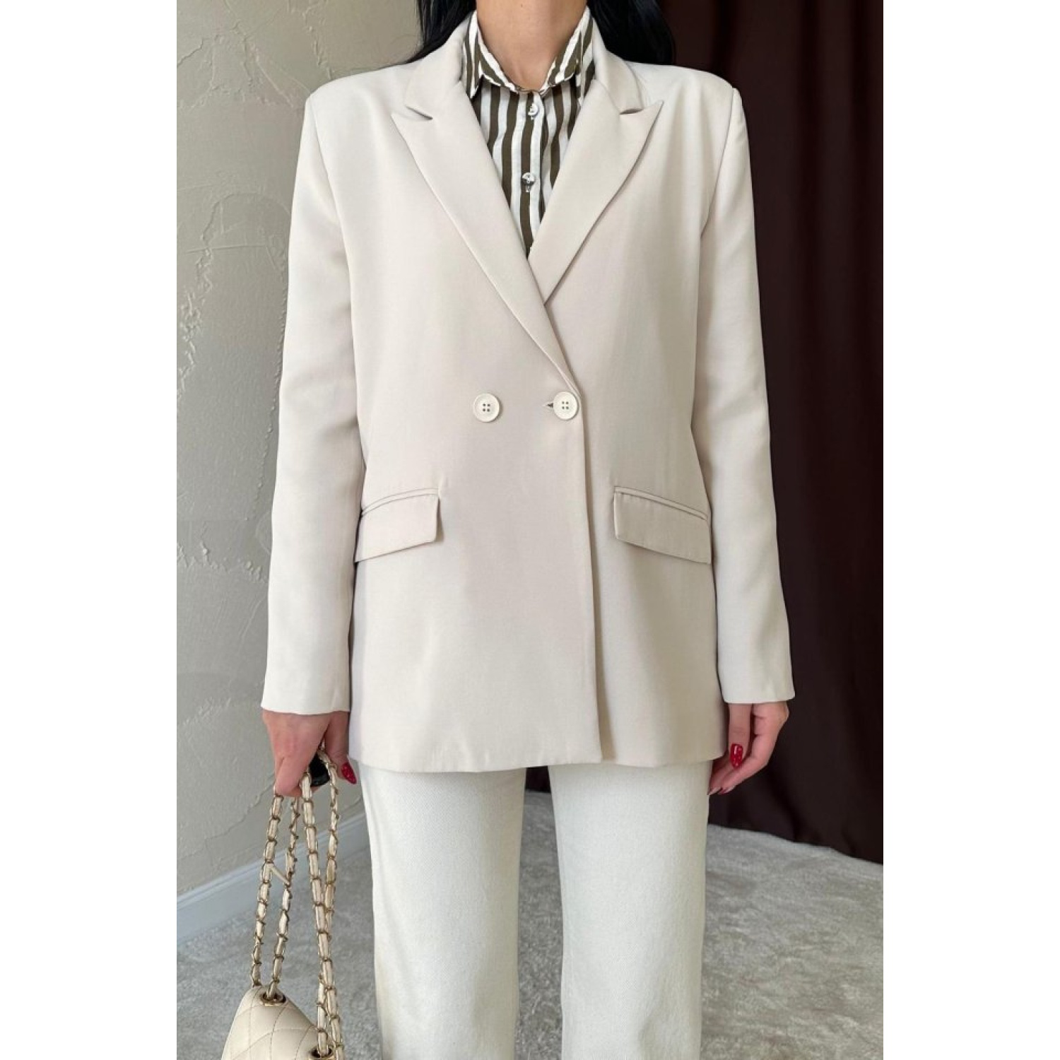Lucky Life Kadın Bej Blazer Ceket