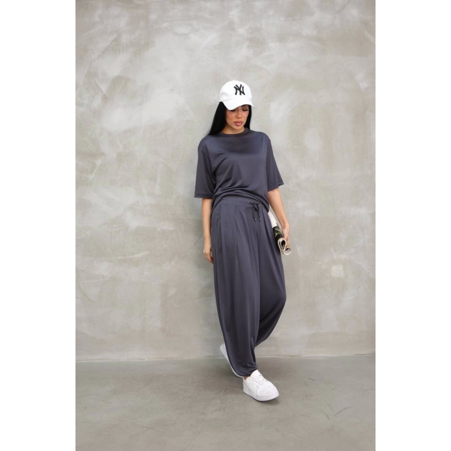 Lucky Life Kadın Modal Yumuşak Dokulu Kumaş Oversize Bisiklet Yak