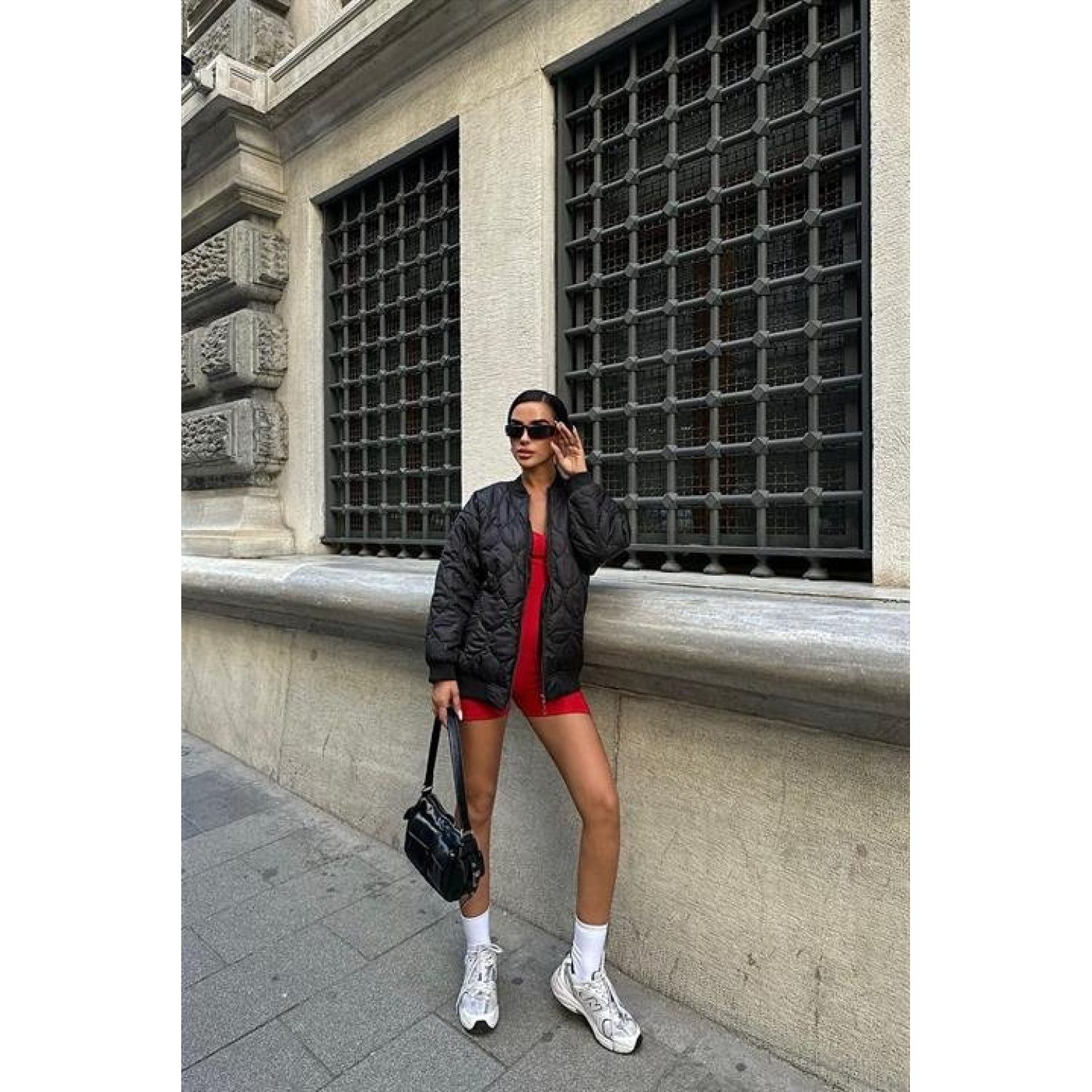 Lucky Life Kadın Oversize Kapitone Bomber Ceket