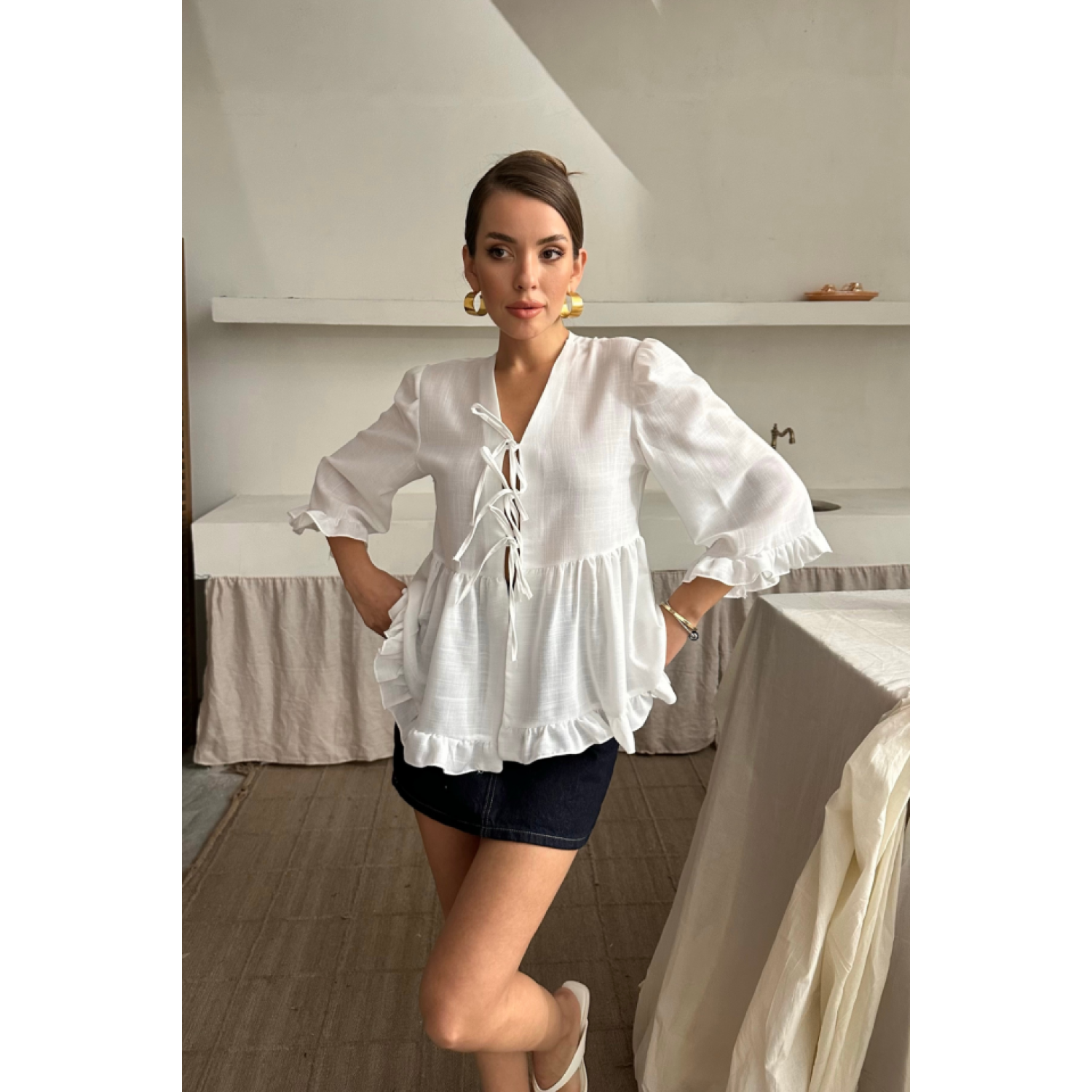 Lucky Life Kadın Lucky Life Kadın KETEN BLUZ ÖNDEN BAĞLAMALI FIRF Lucky Life Kadın Lucky Life Kadın KETEN BLUZ ÖNDEN BAĞLAMALI FIRF