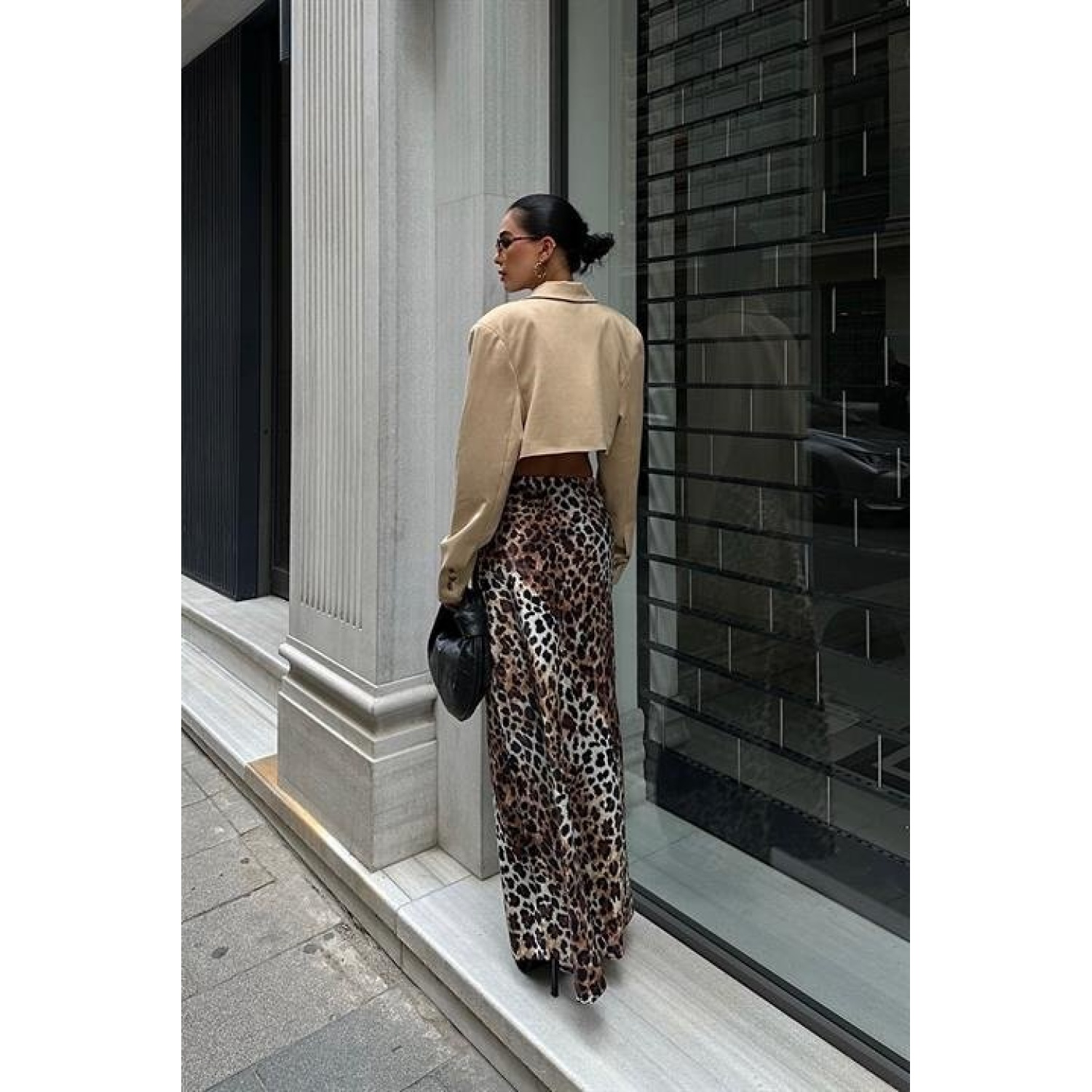 Lucky Life Kadın Animal Desen Saten Etek