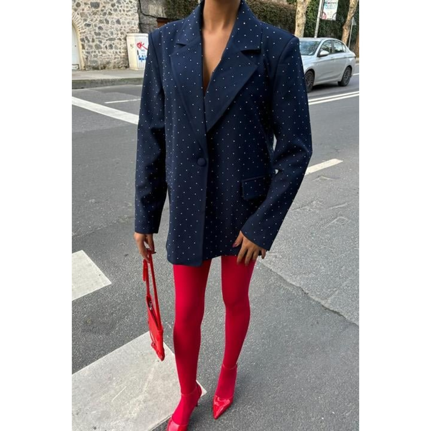 Lucky Life Kadın Taş Detaylı Lucky Life Kadın Premium Blazer Ceke