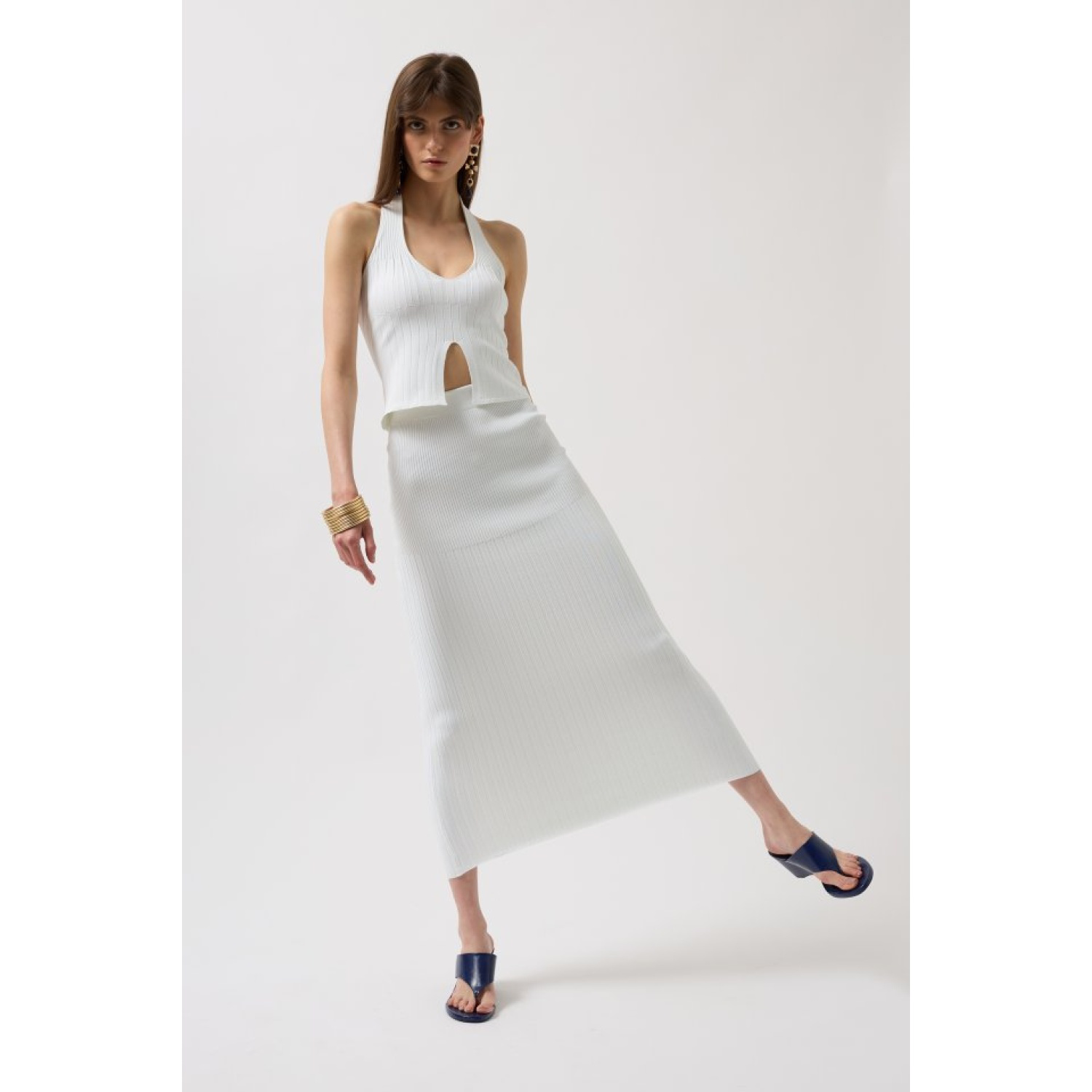 Lucky Life Kadın Yüksek Bel  Dokulu Etek