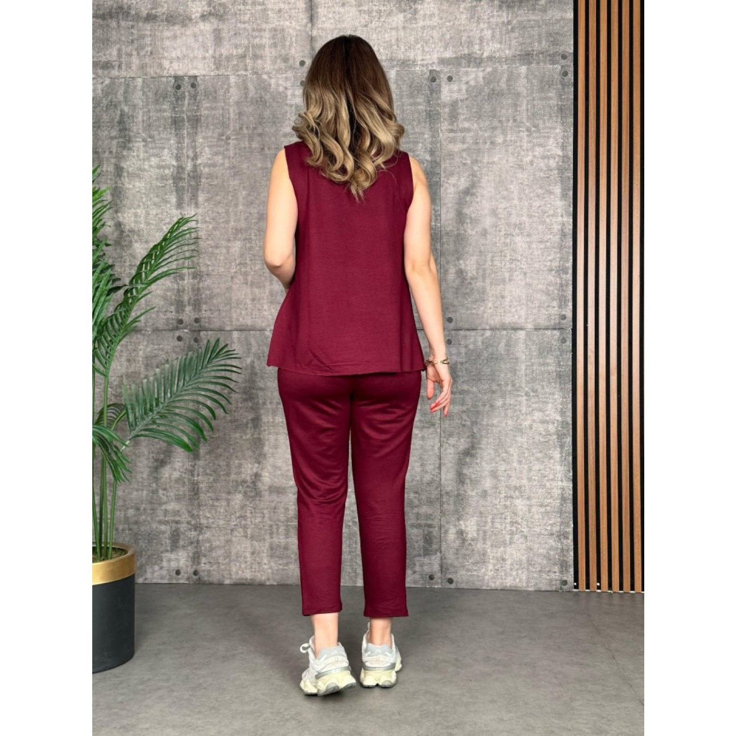 Lucky Life Kadın Askılı Yuvarlak Yaka Viskon Iki Iplik Bluz Ve Eş