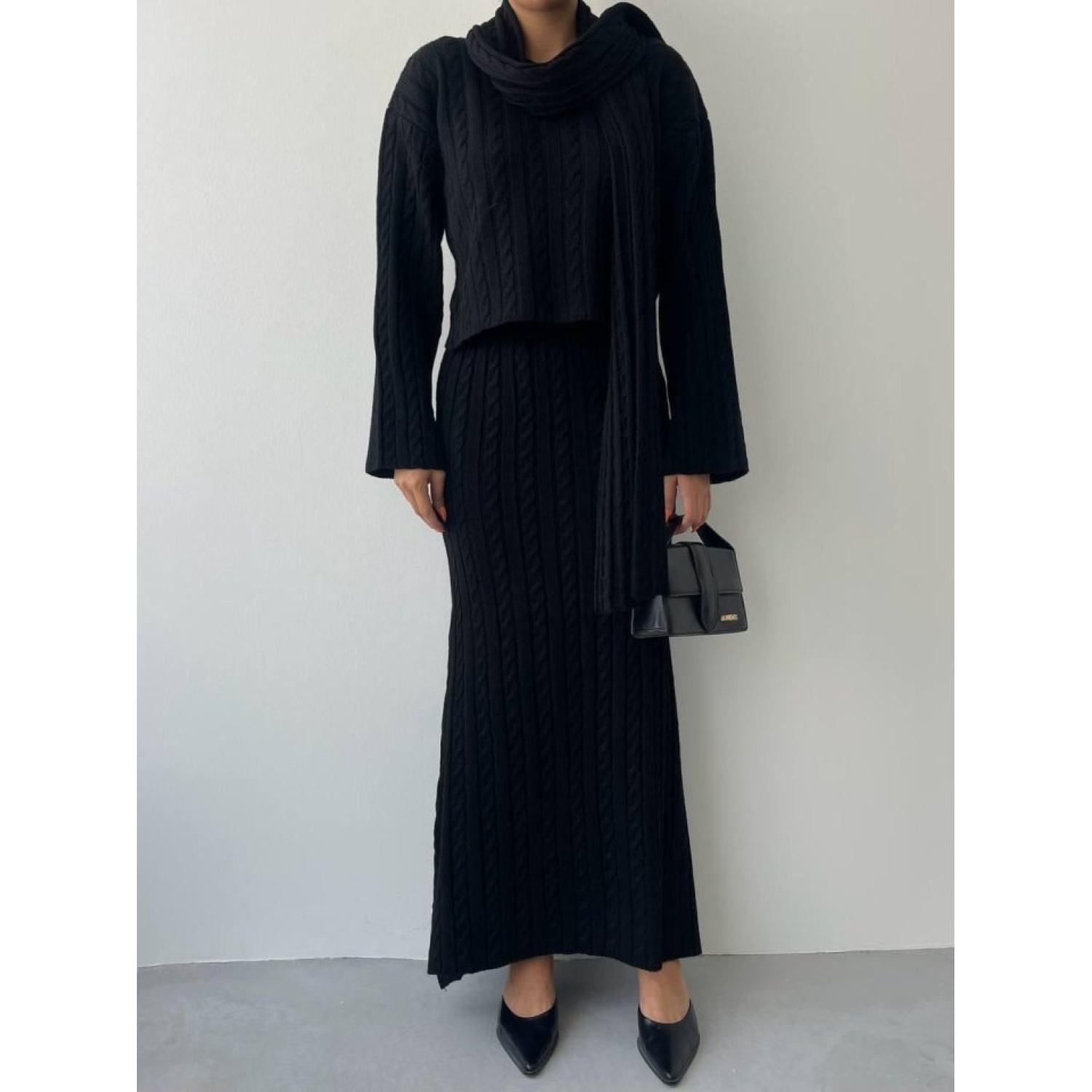 Lucky Life Kadın Şallı Triko Takım Lucky Life Kadın Şallı Triko Takım