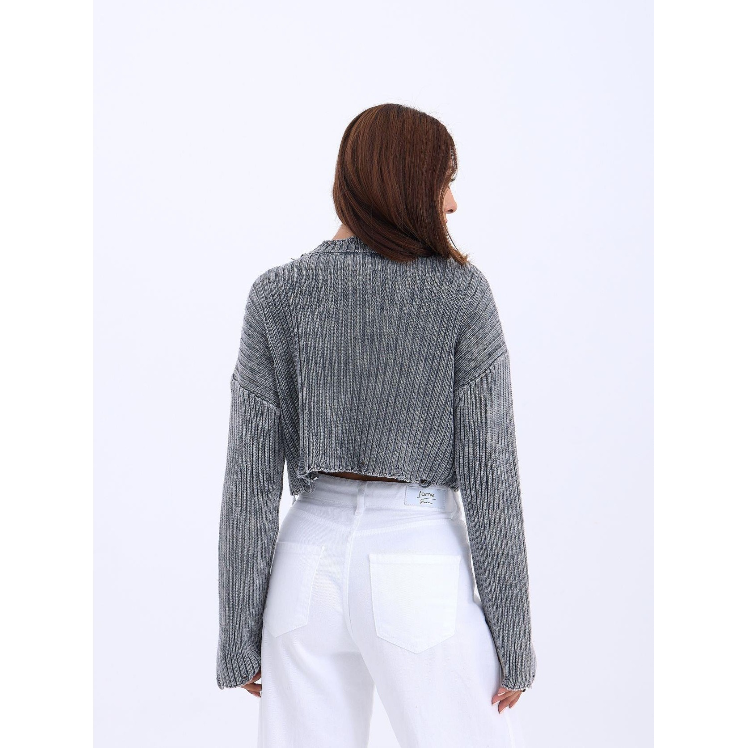 Lucky Life Kadın TRİKO CROP KAZAK-ANTRASİT Lucky Life Kadın TRİKO CROP KAZAK-ANTRASİT